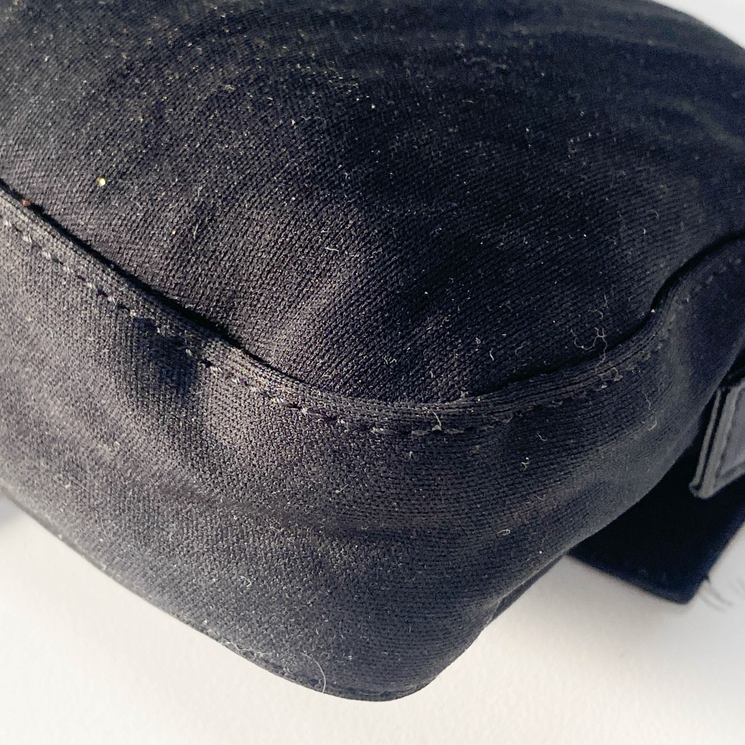 Baguette Black Neoprene Shoulder Bag