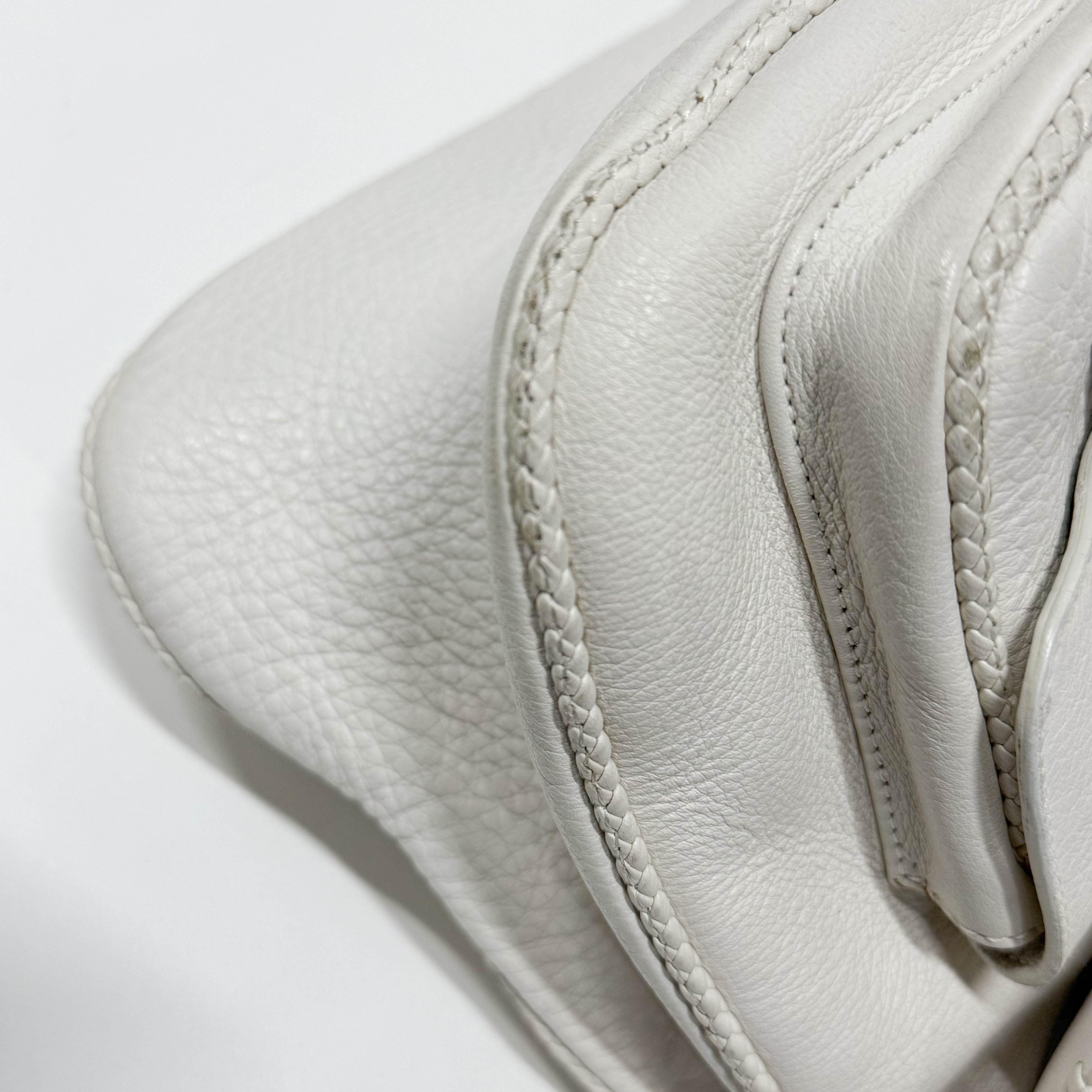 Gaucho White Leather Two Way Bag