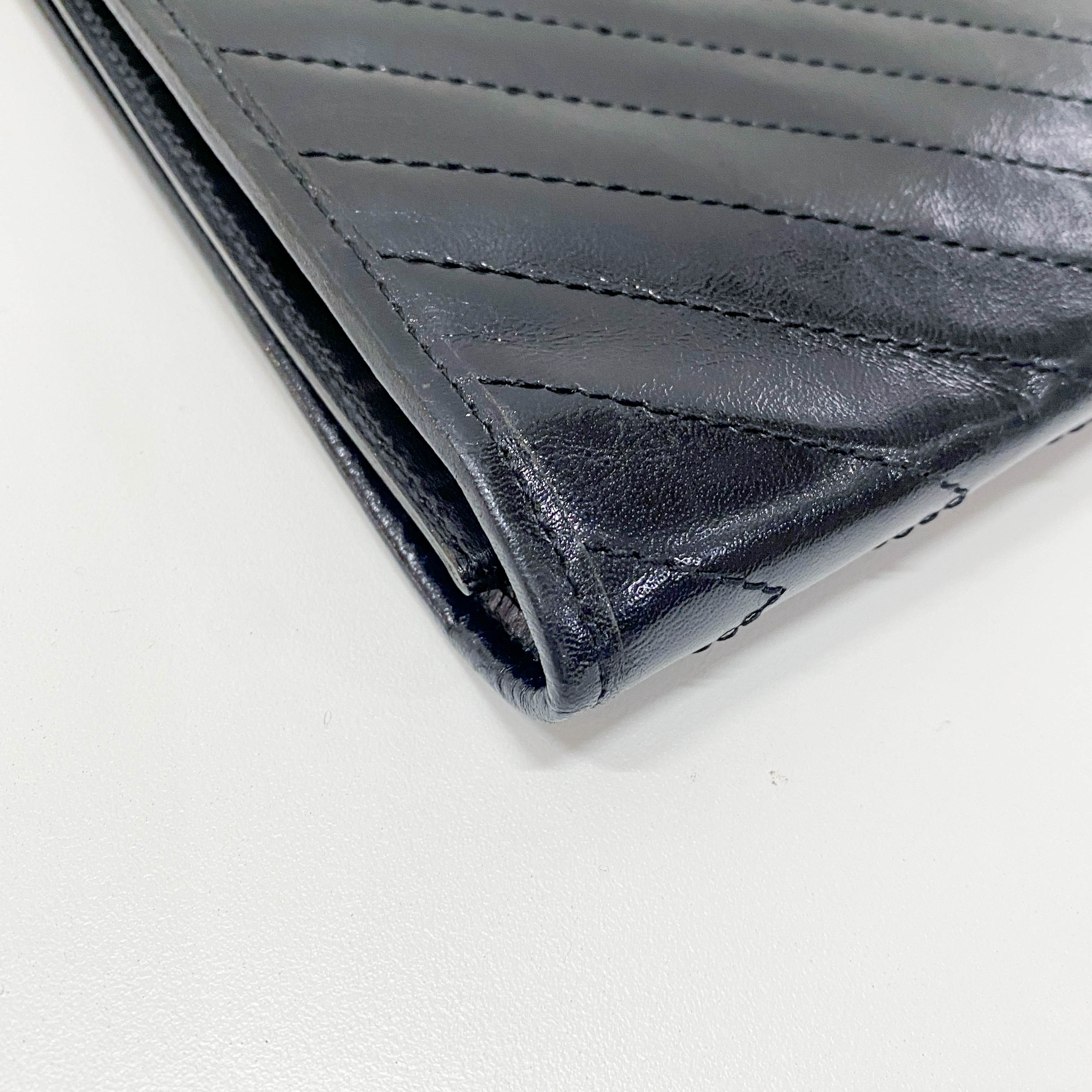 Black Leather Clutch Bag