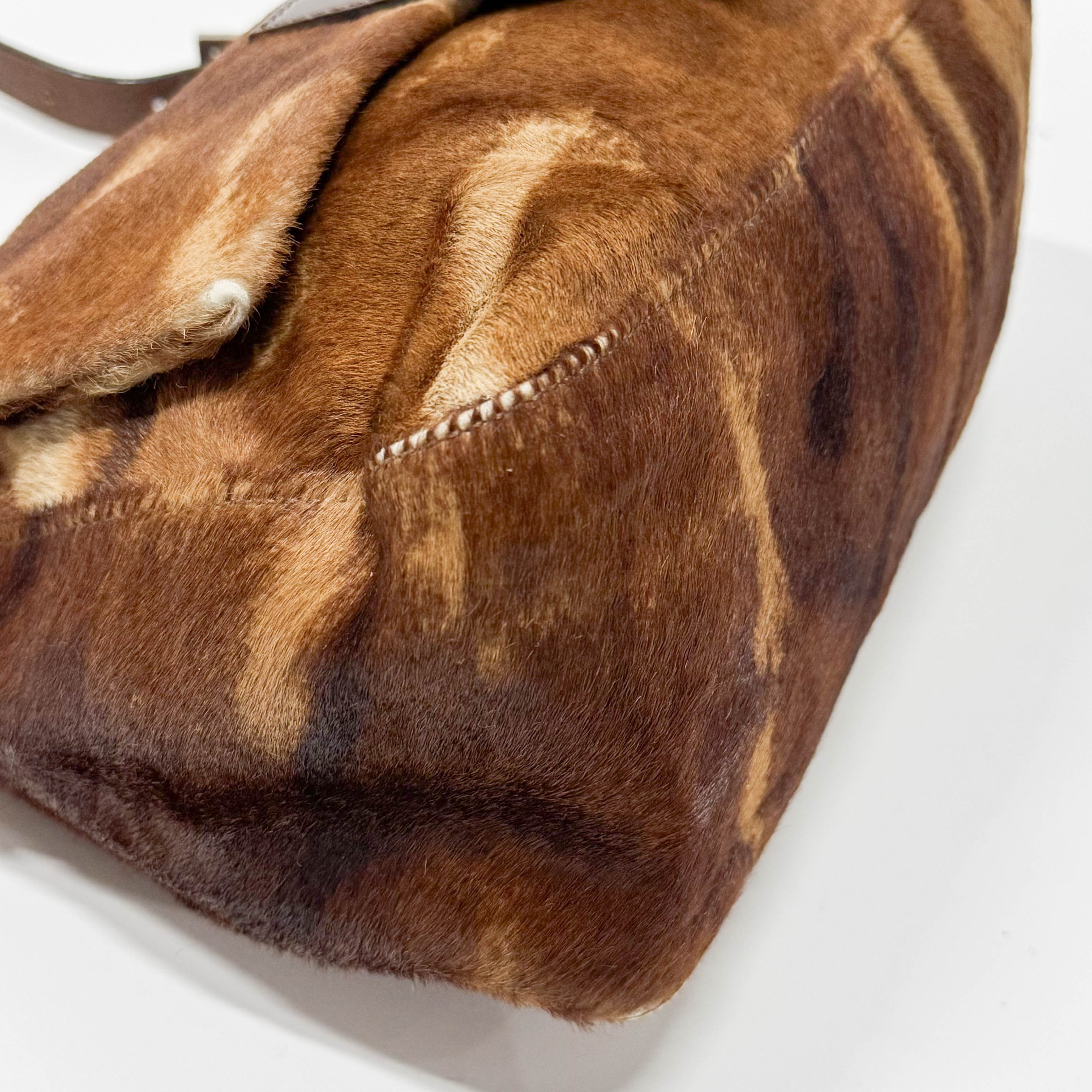 Baguette Brown Pony Hair Shoulder Bag