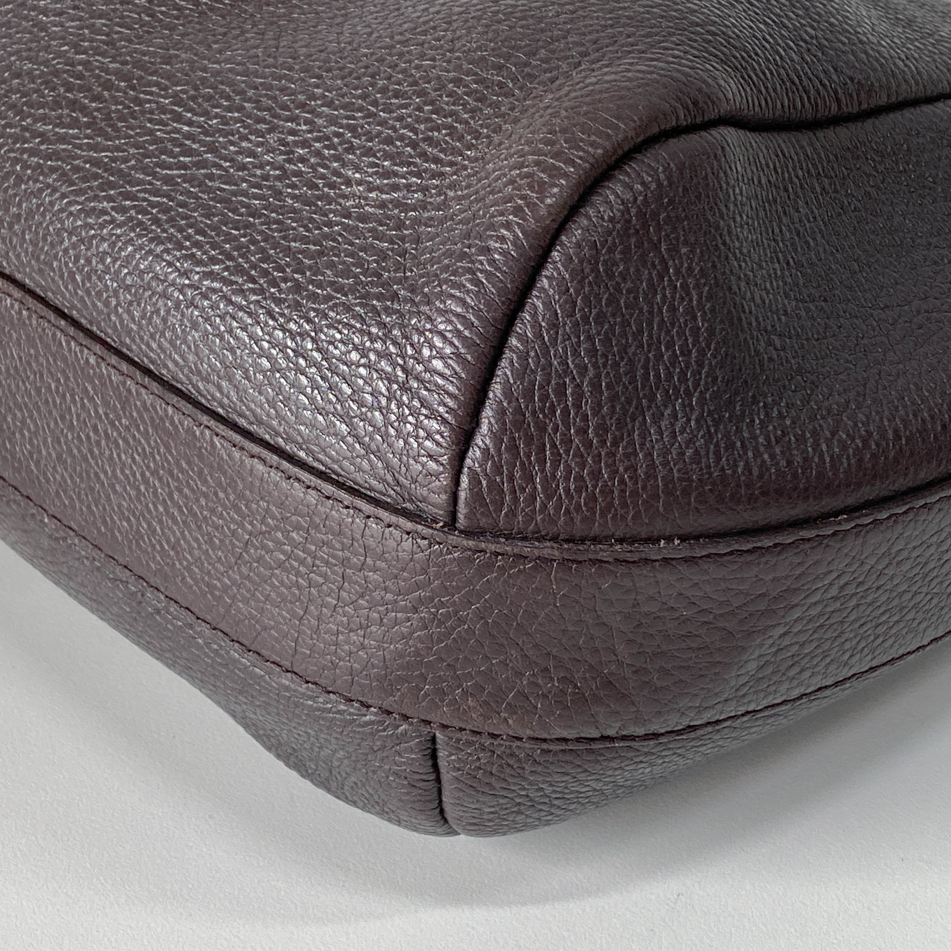 Black Leather Hobo Shoulder Bag