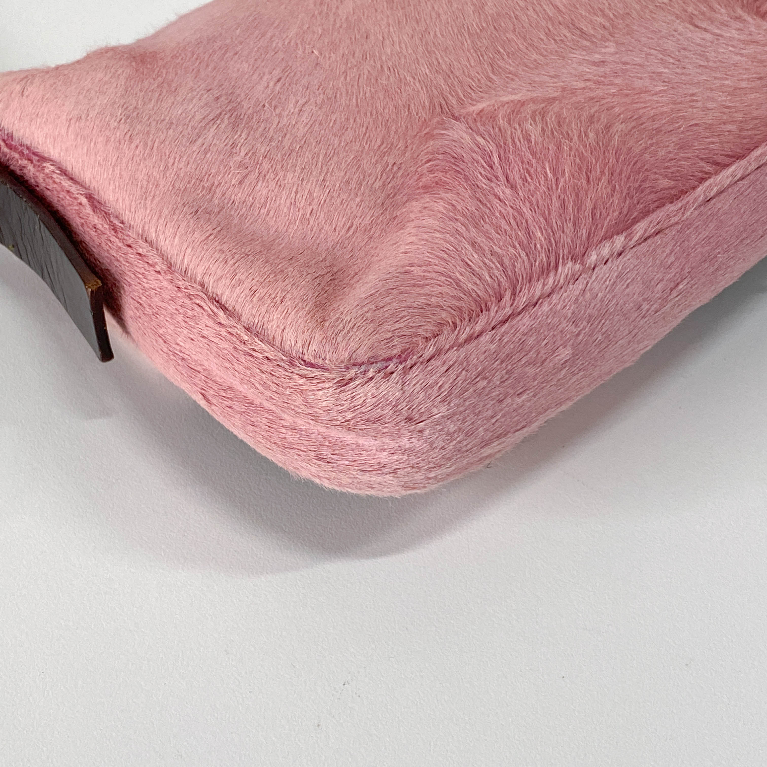 Baguette Pink Pony Hair Shoulder Bag