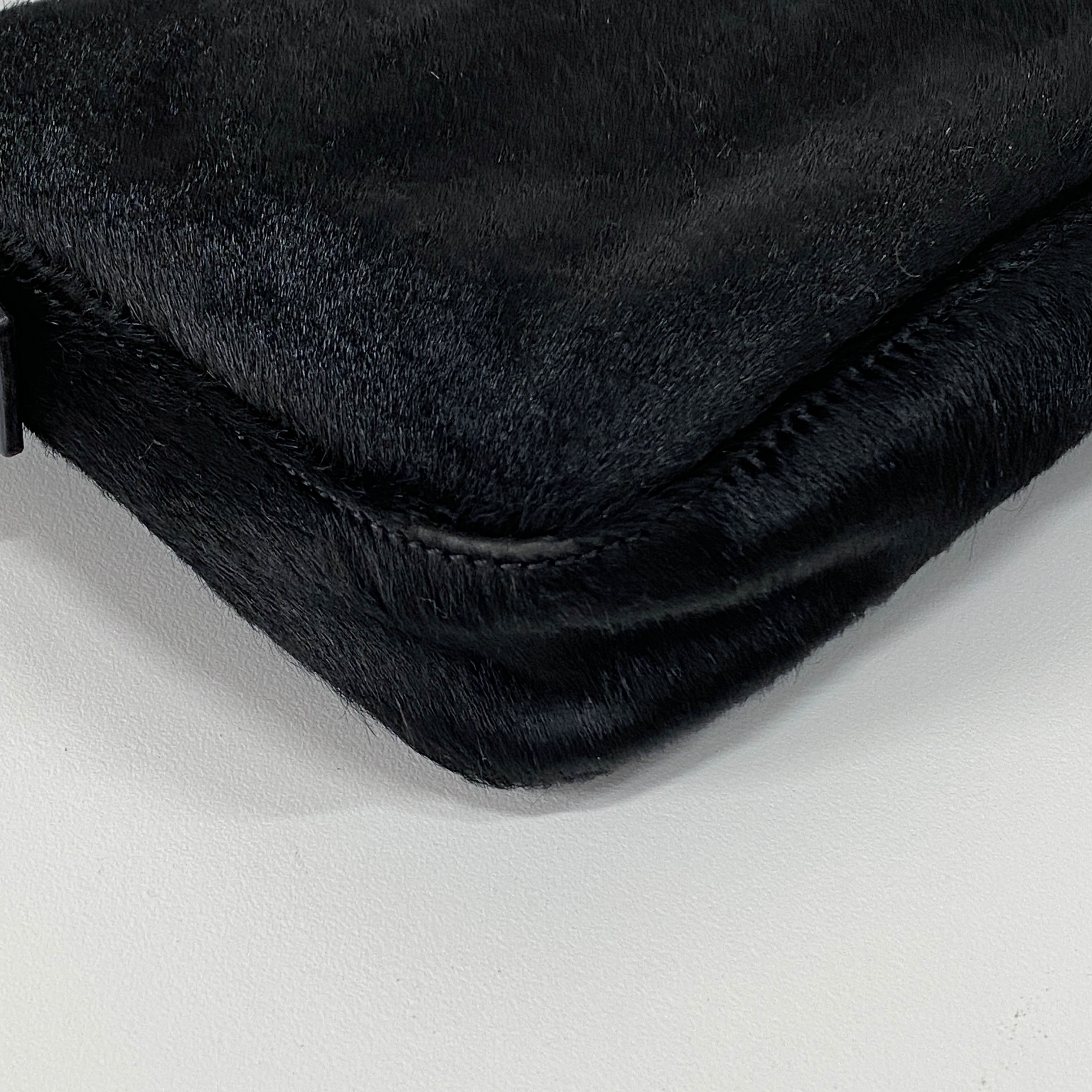 Baguette Black Pony Hair Shoulder Bag