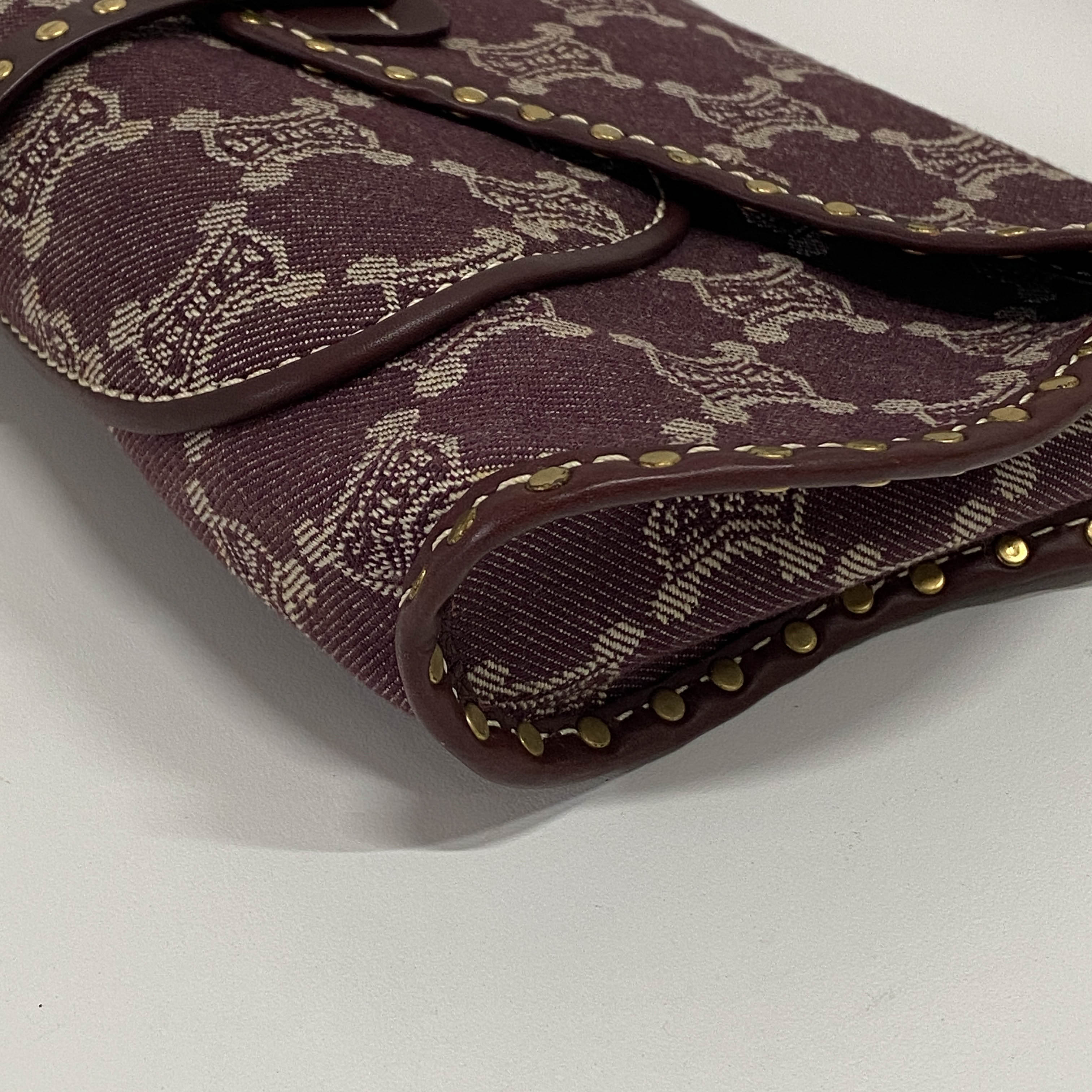 Macadam Triomphe Canvas Burgundy Shoulder Bag