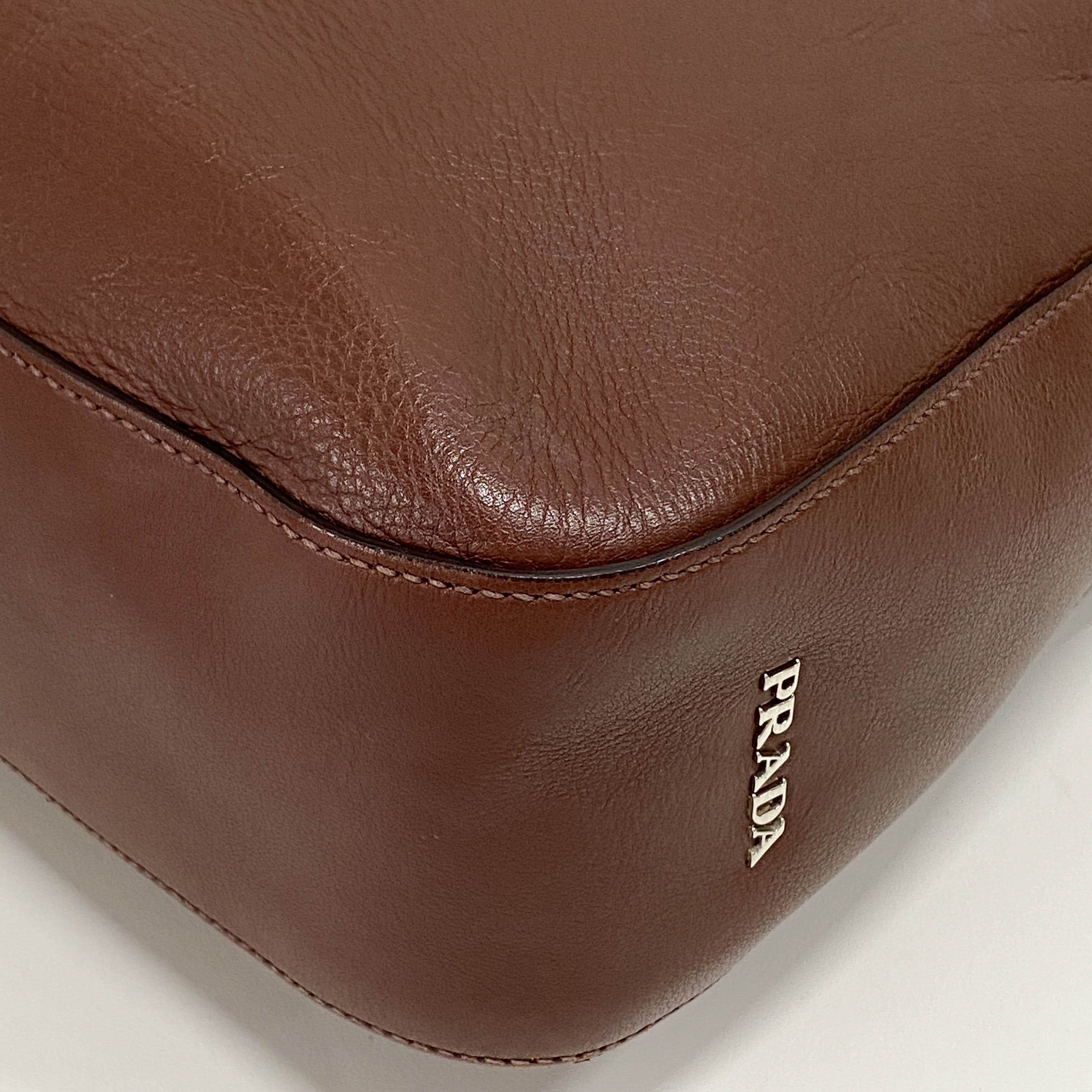 Dark Brown Leather Hobo Bag