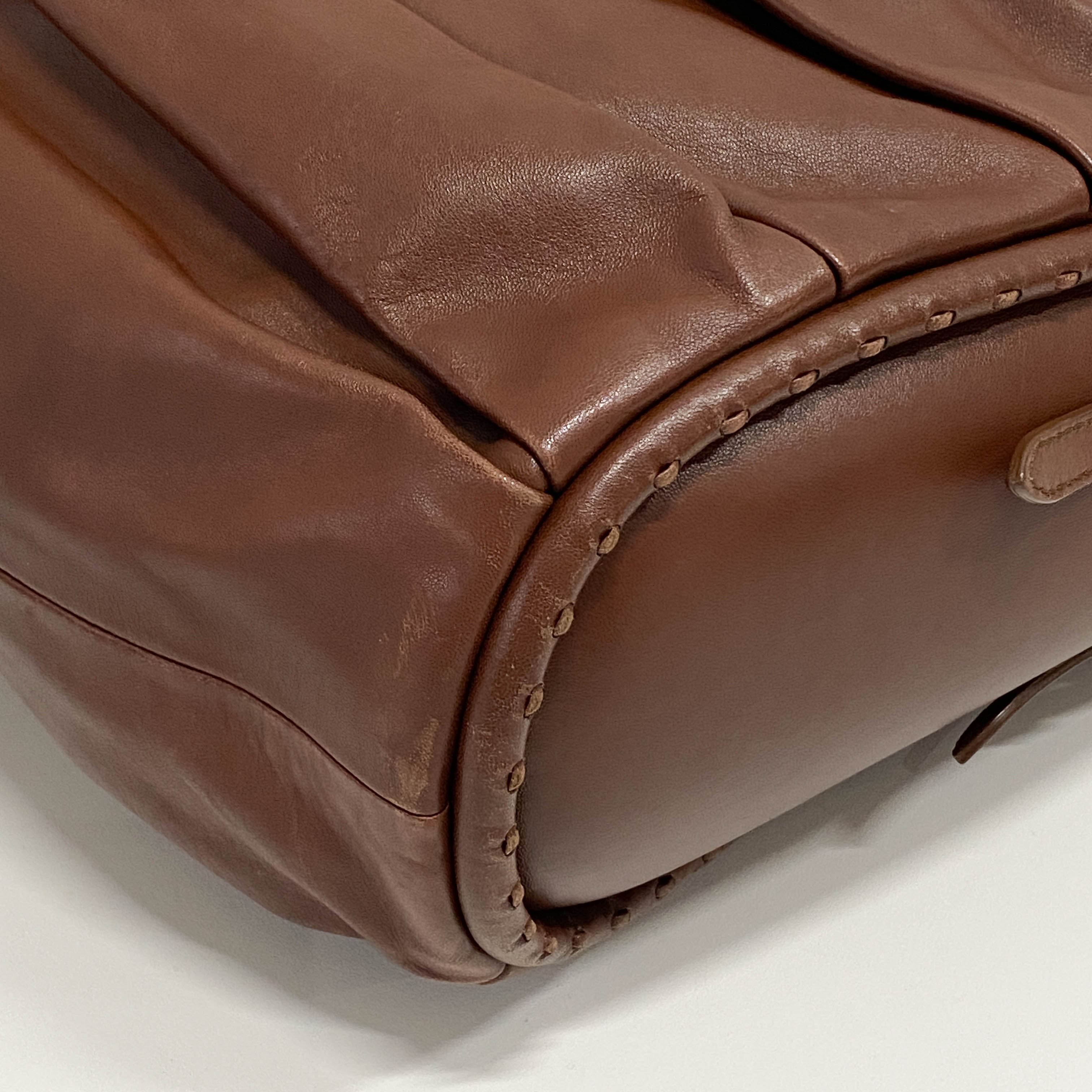 Brown Nappa Leather Shoulder Bag