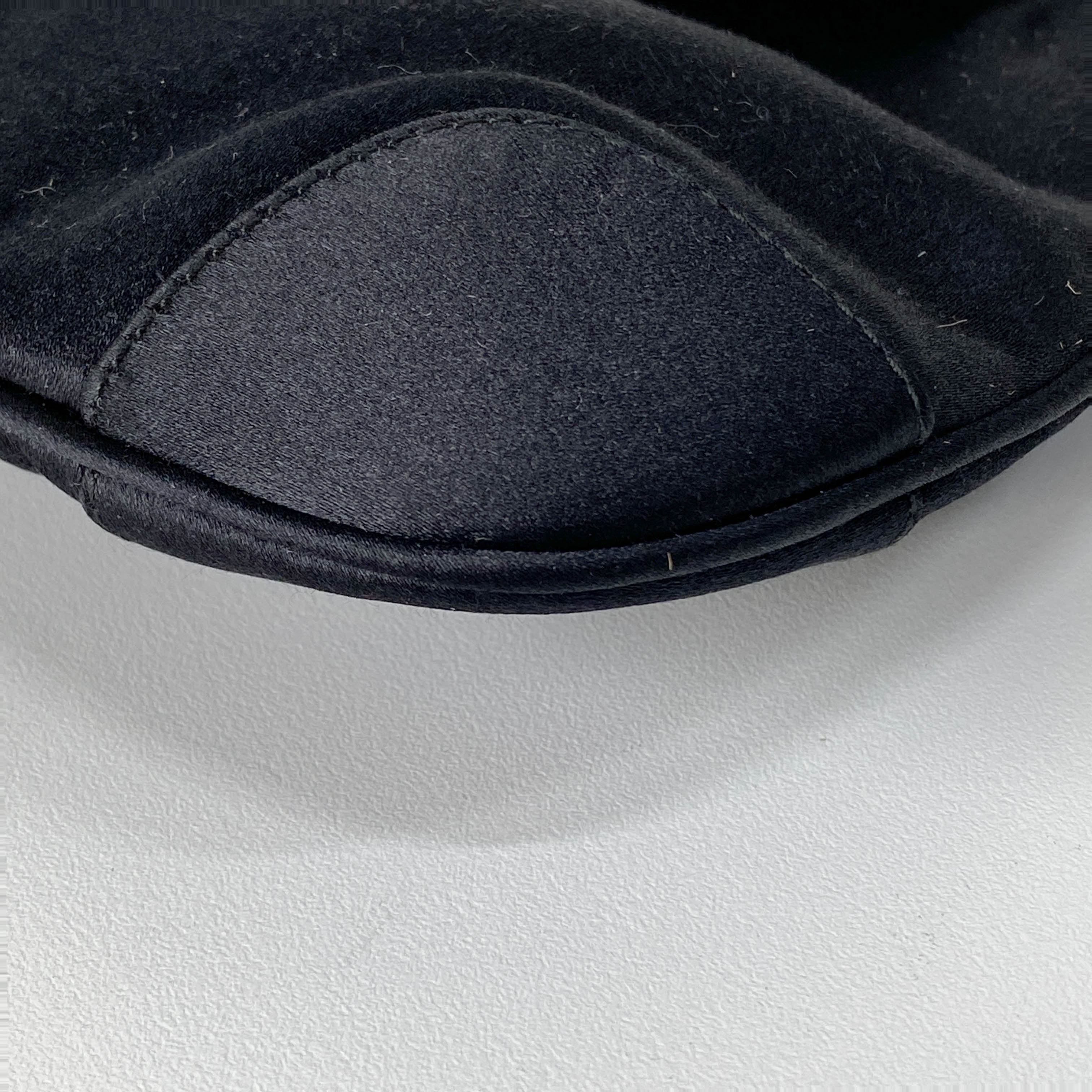 Bamboo Mini Black Satin Handbag