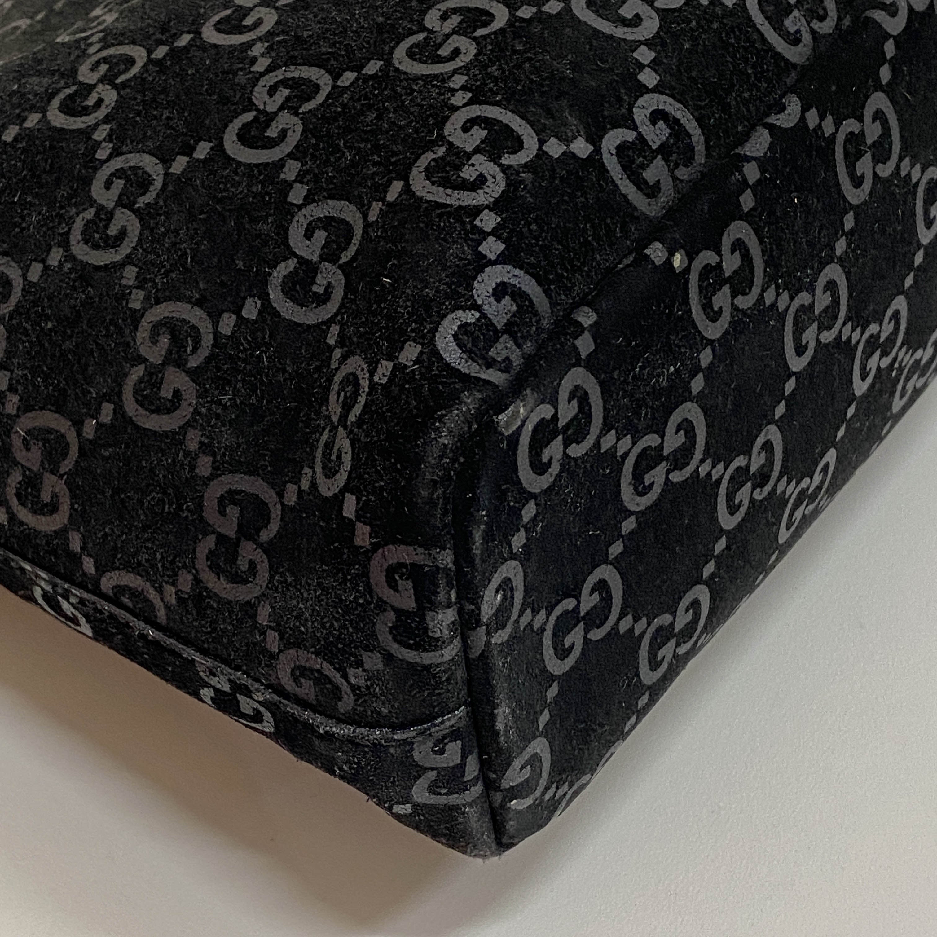 GG Black Suede Handbag