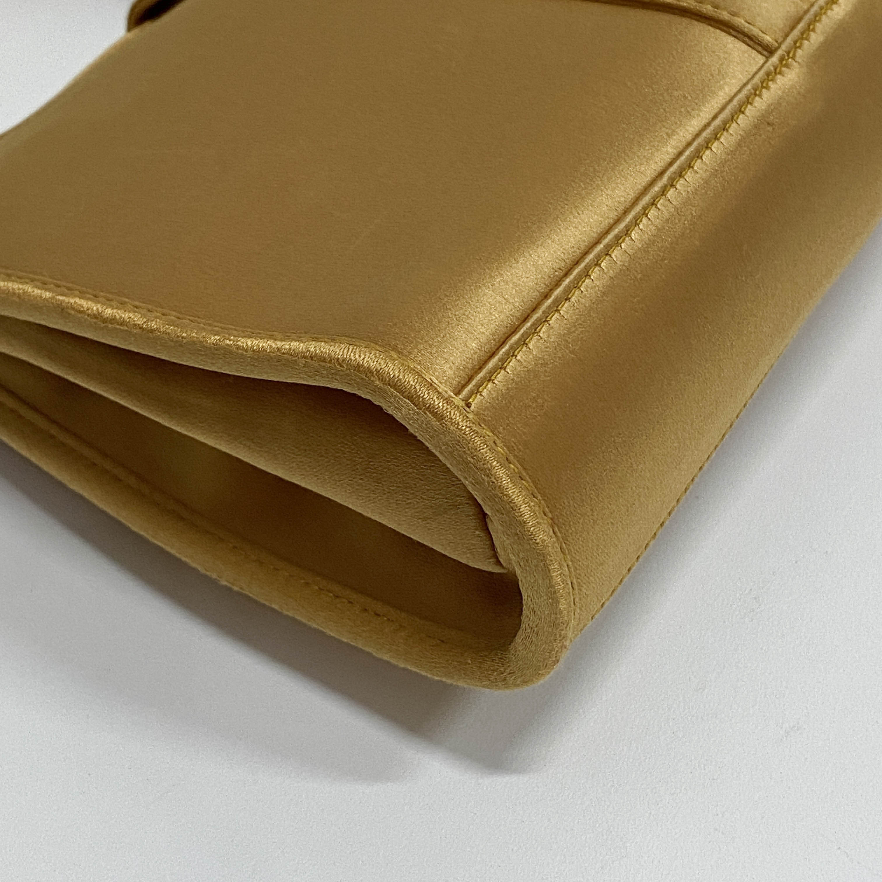 Mini Jackie Gold Satin Handbag