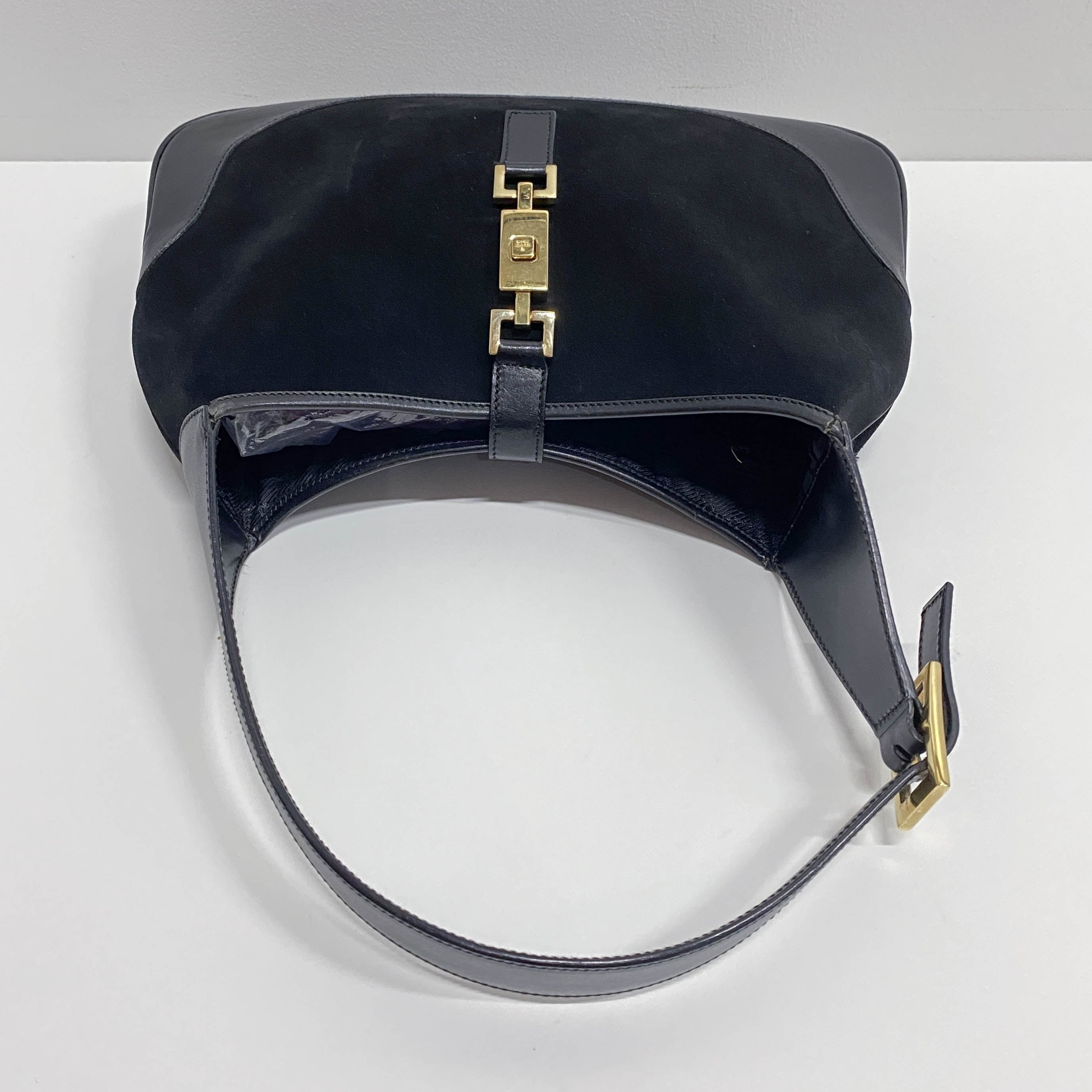 Jackie Black Suede Shoulder Bag