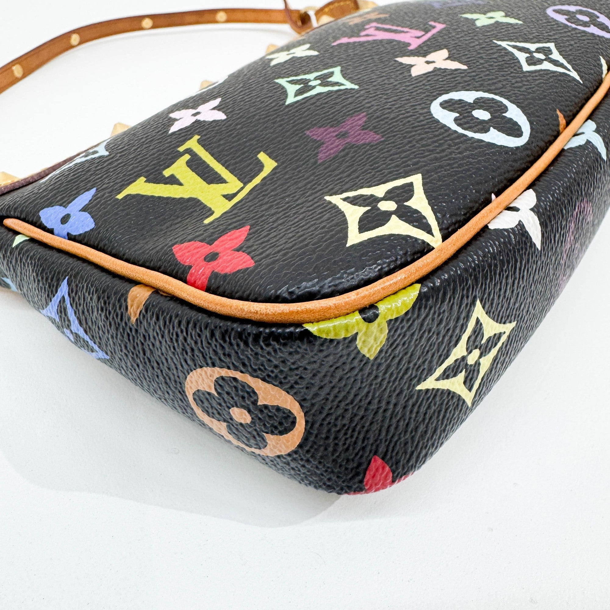 LV x Takashi Murakami Black Canvas Pochette Accessoire