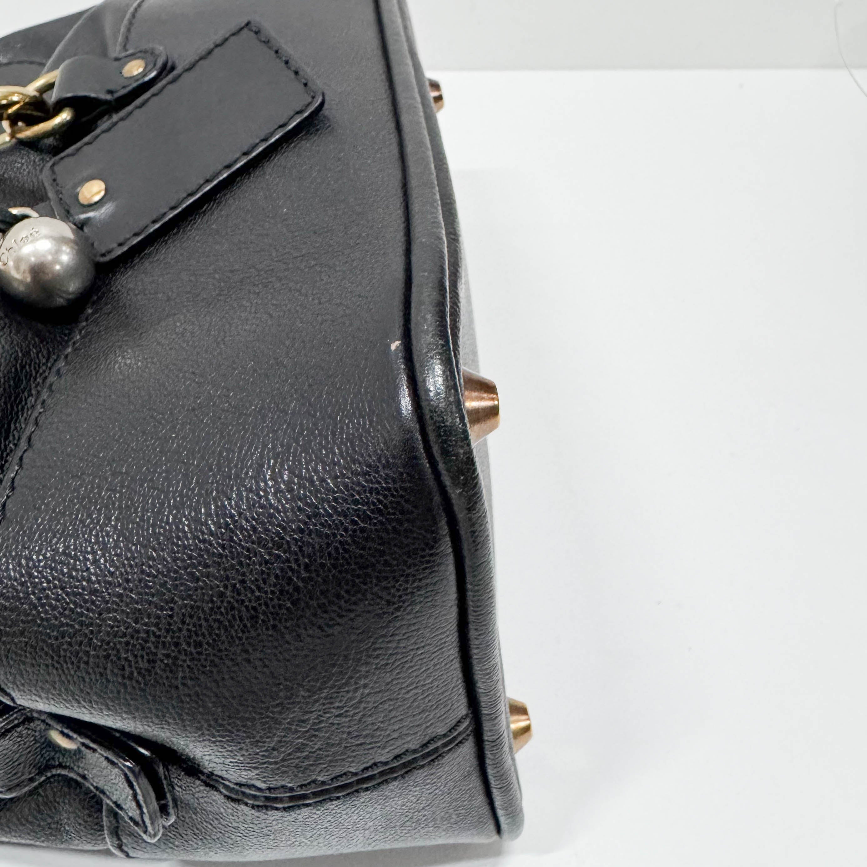 Kerala Black Leather Handbag