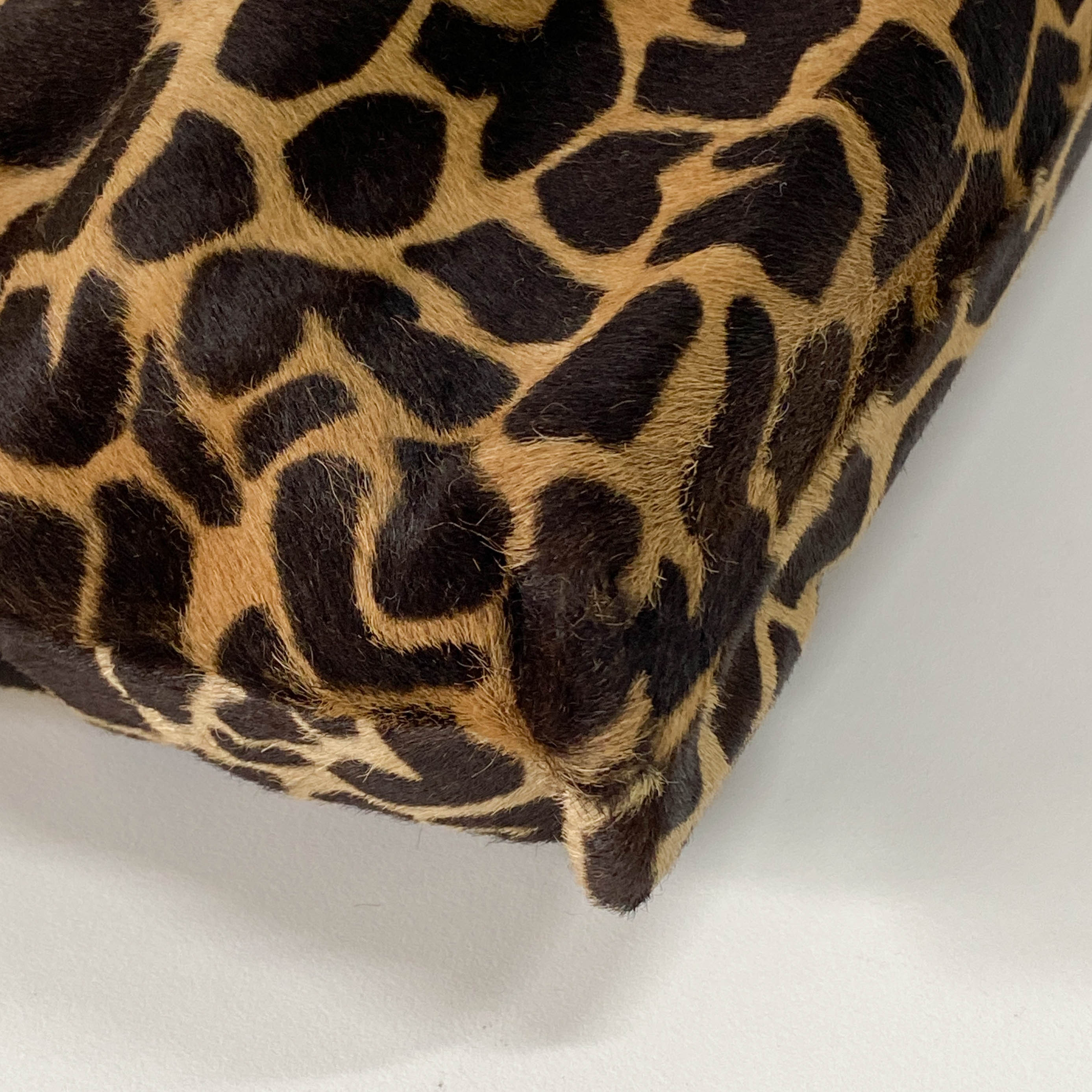 Zucca Giraffe Print Pony Hair Shoulder Bag