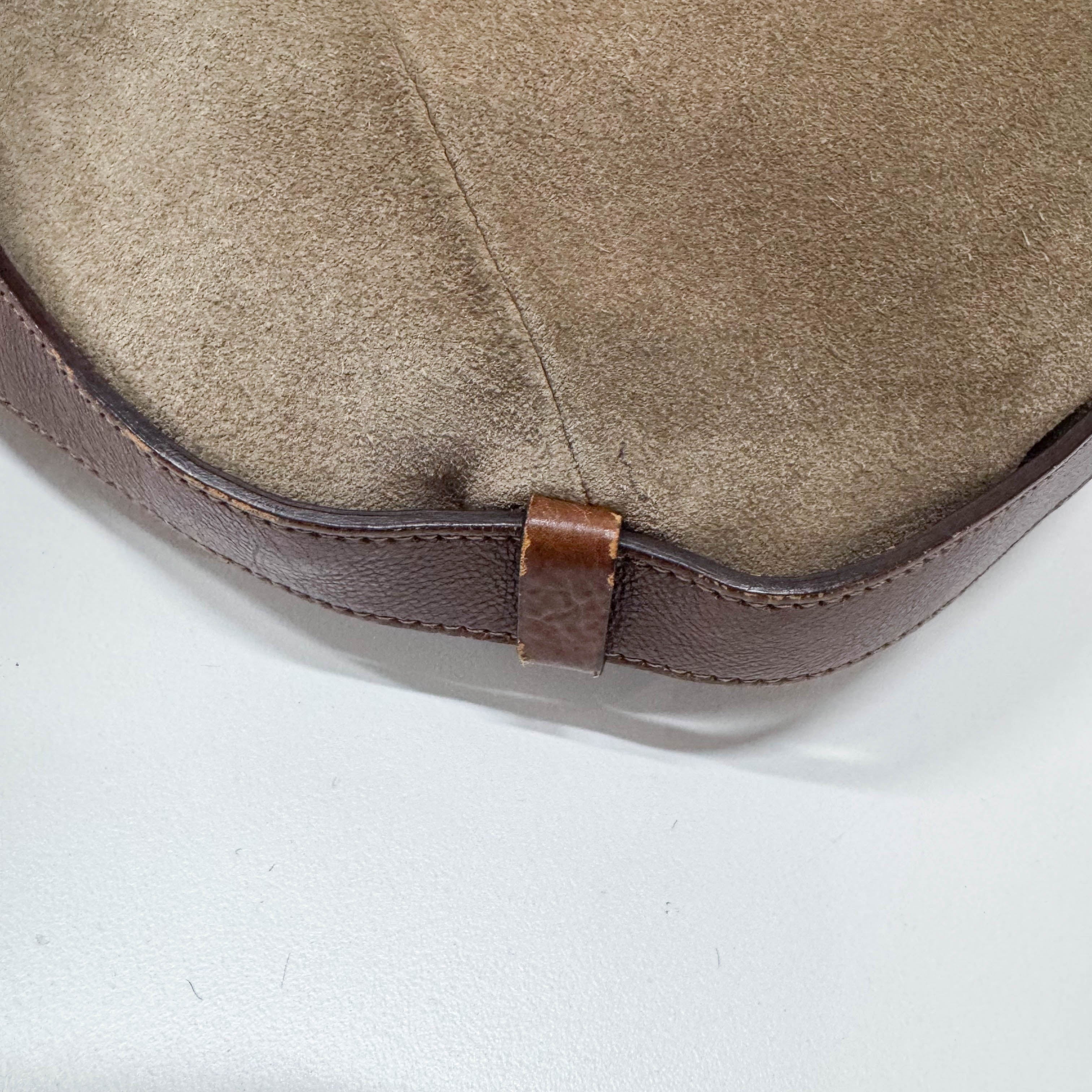 Mombasa Beige Suede Shoulder Bag