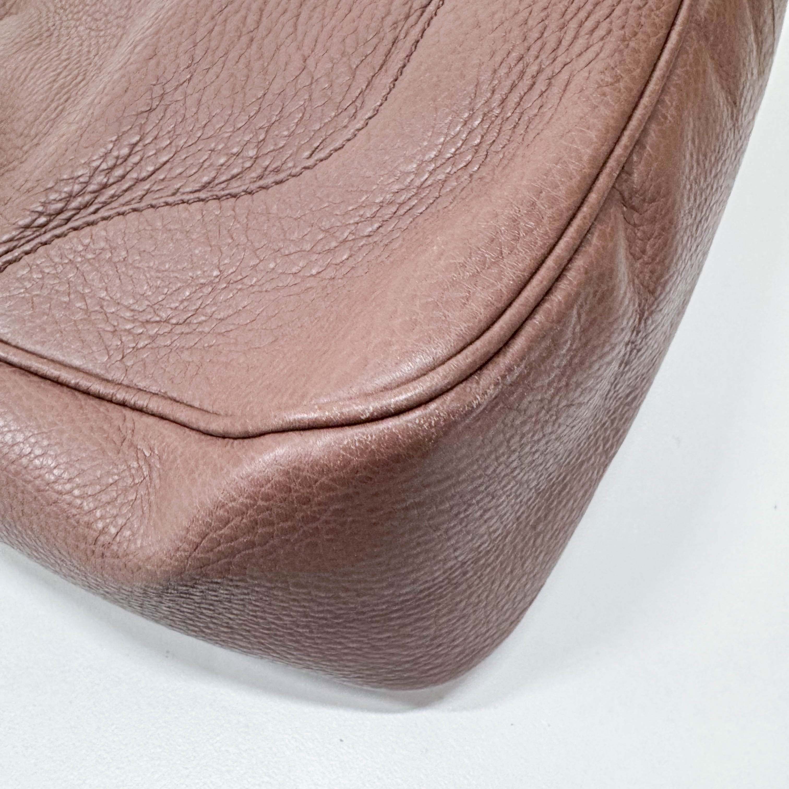 Bamboo Top Handle Tuape Leather Two Way Bag