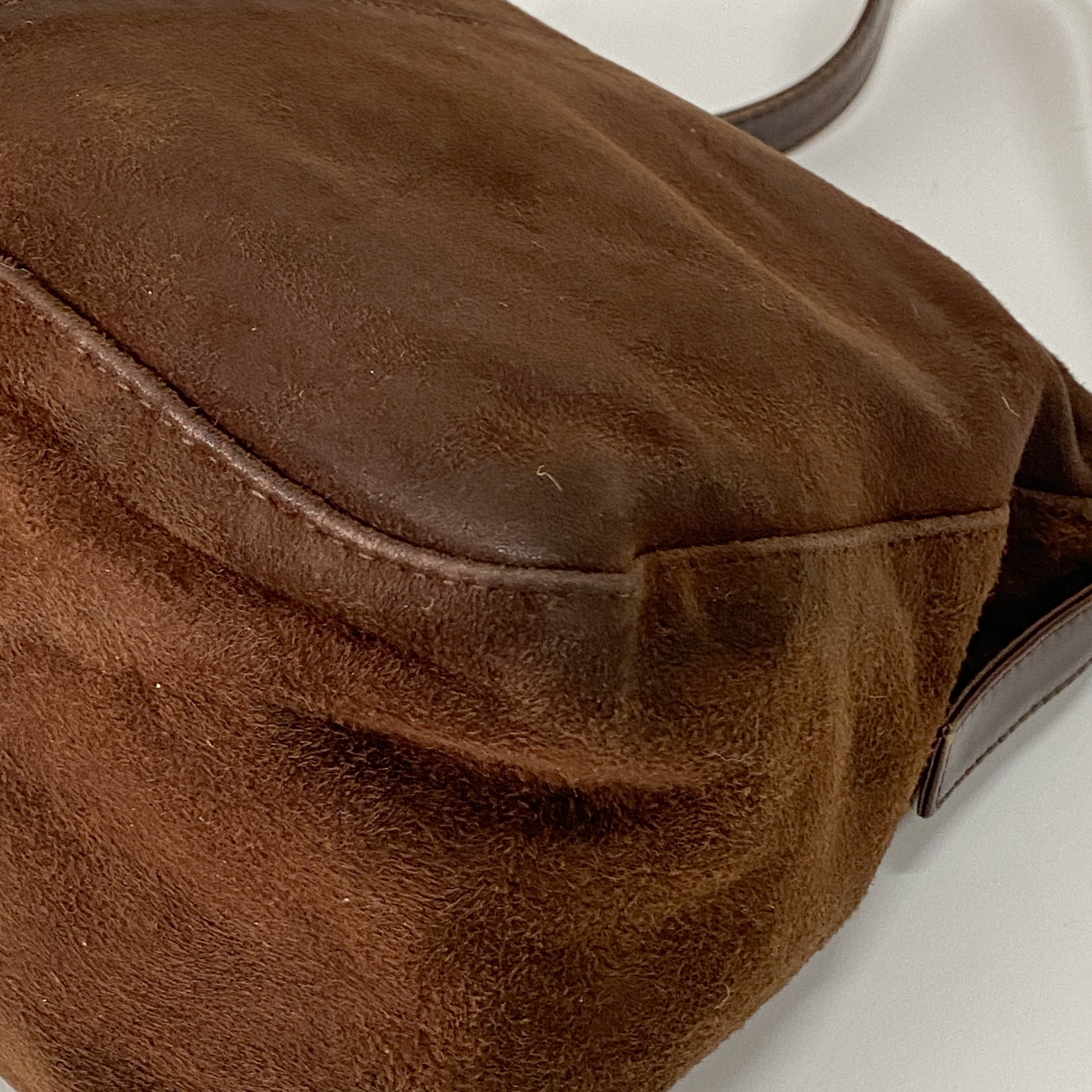 Vintage Brown Suede Shoulder Bag