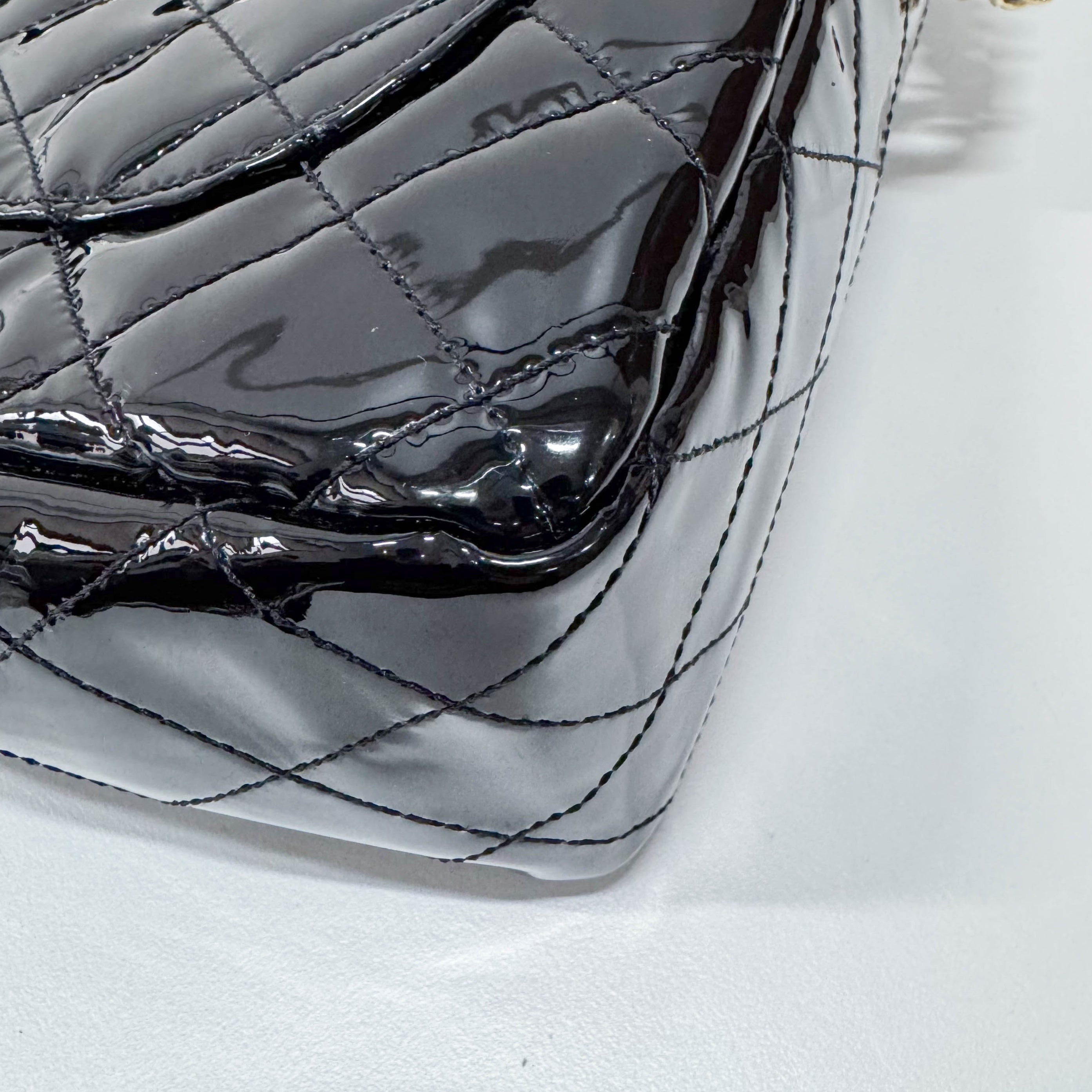 Timeless Classic Flap BlackPatent Leather Shoulder/Crossbody Bag