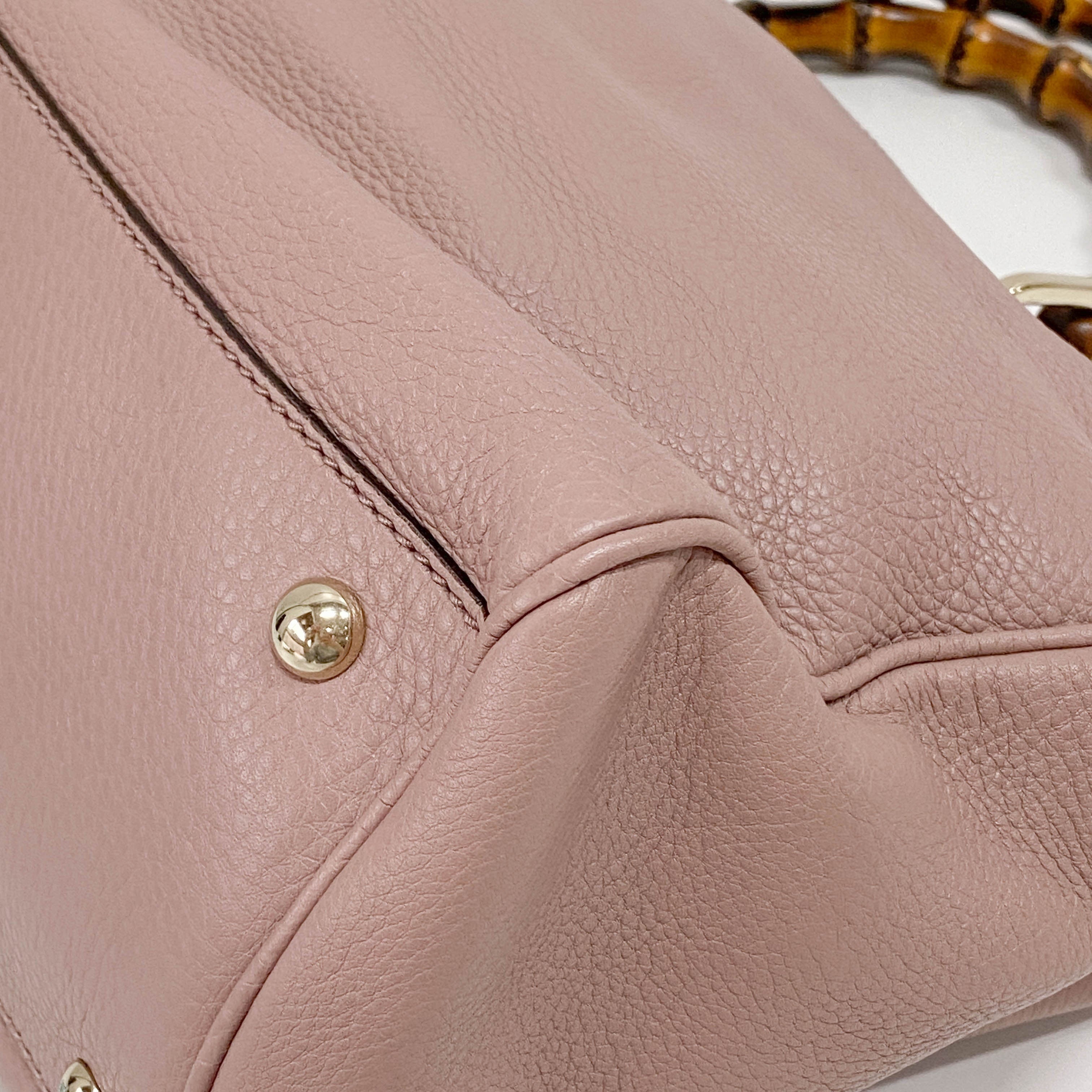 Bamboo Shopper Pink Leather Two Way Bag