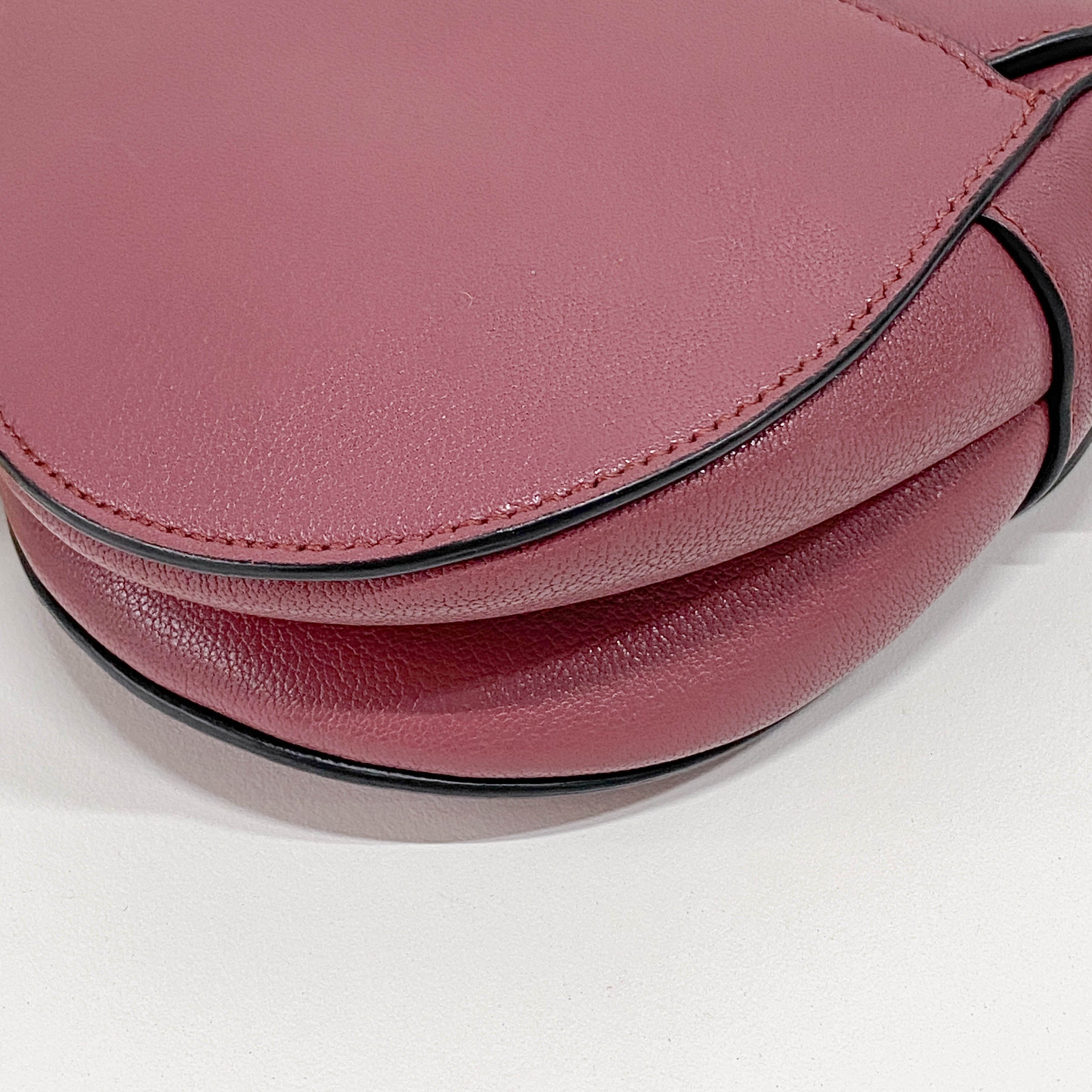Saddle Purple/Pink Leather Shoulder Bag
