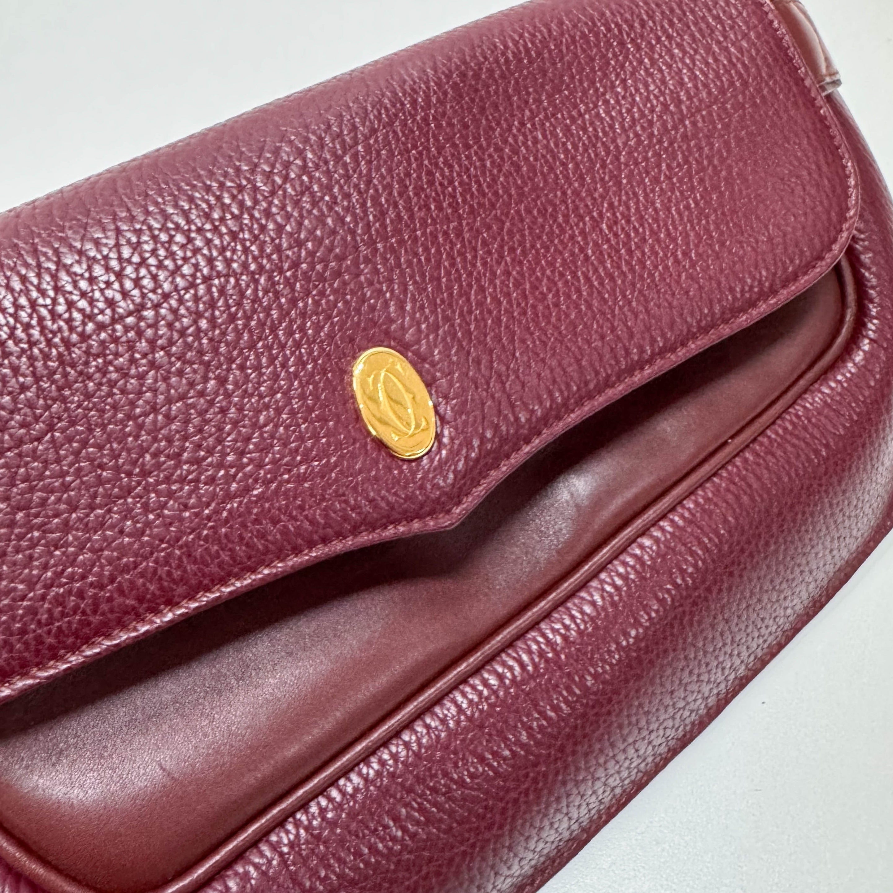 Must de Burgundy Leather Clutch Bag