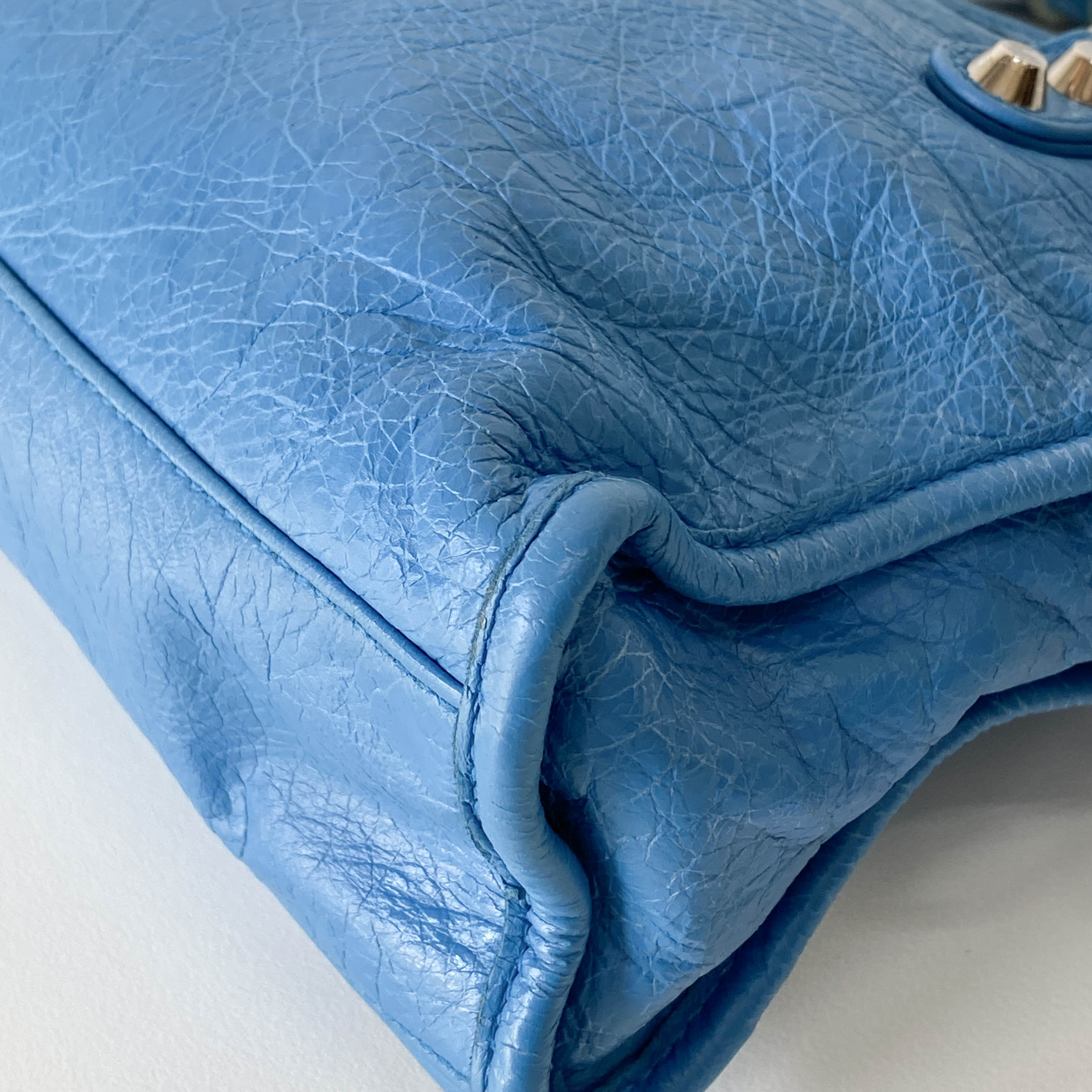 Mini City Blue Leather Two Way Bag