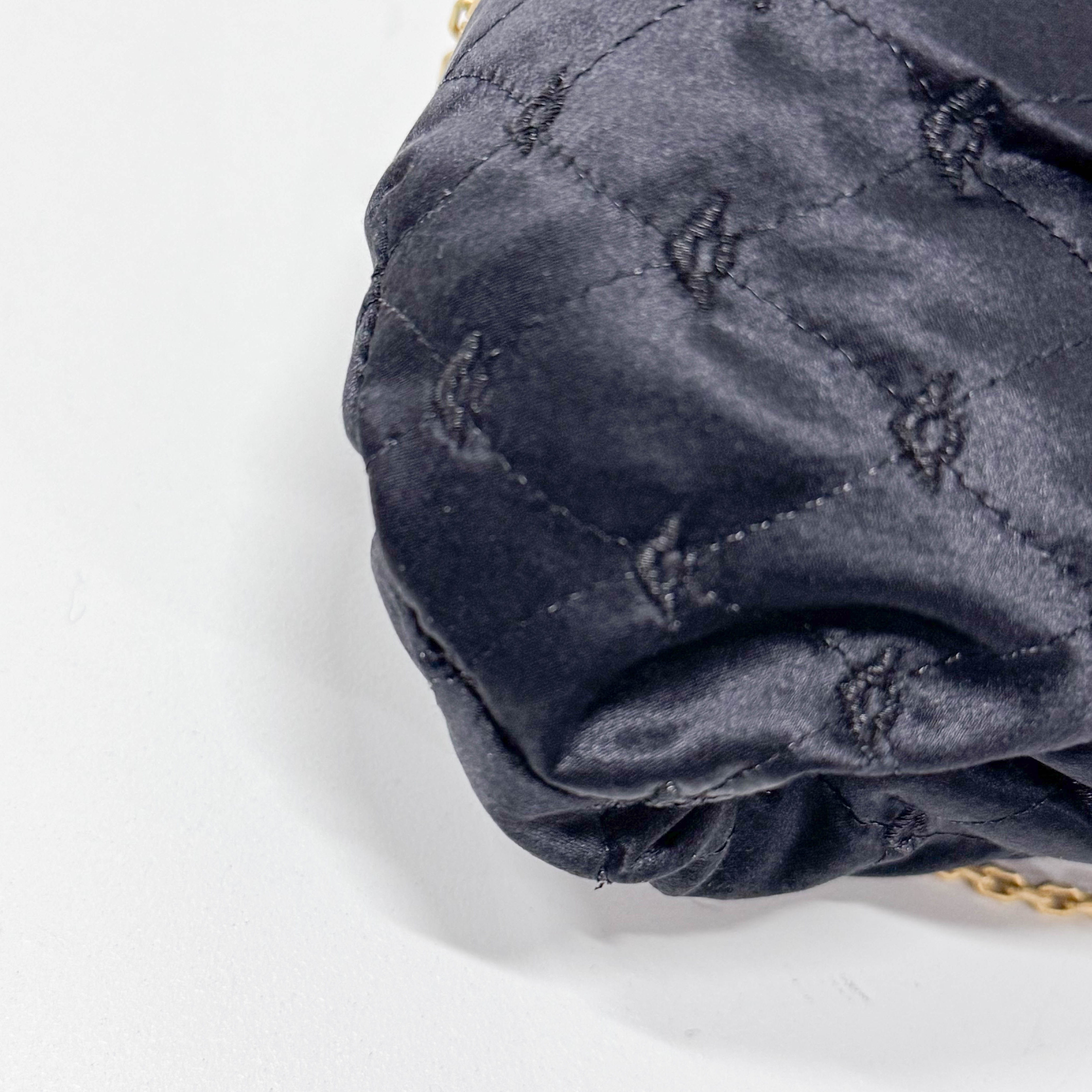 Black Silk Clutch/Shoulder Bag