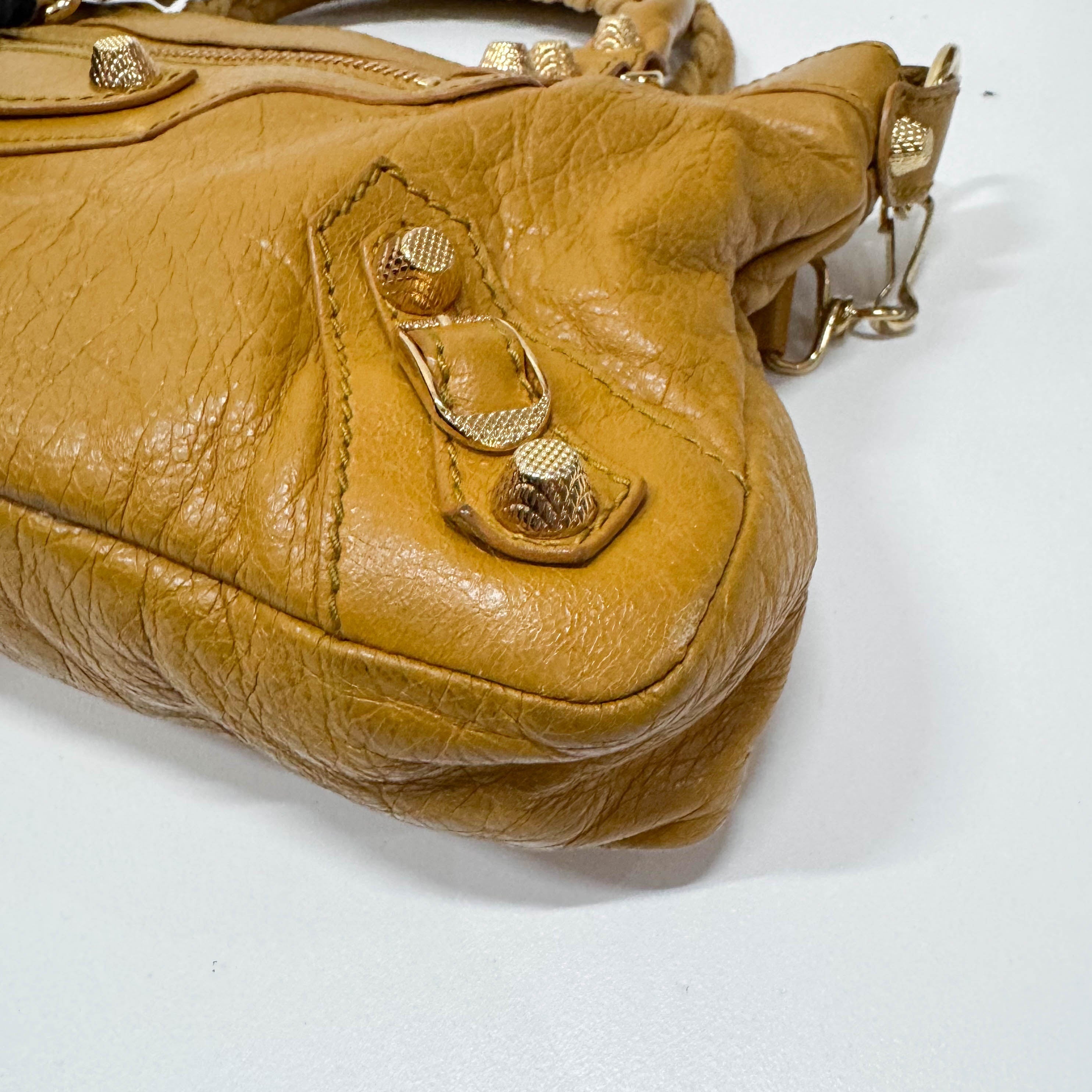 The First Yellow Leather Shoulder Two Way Bag