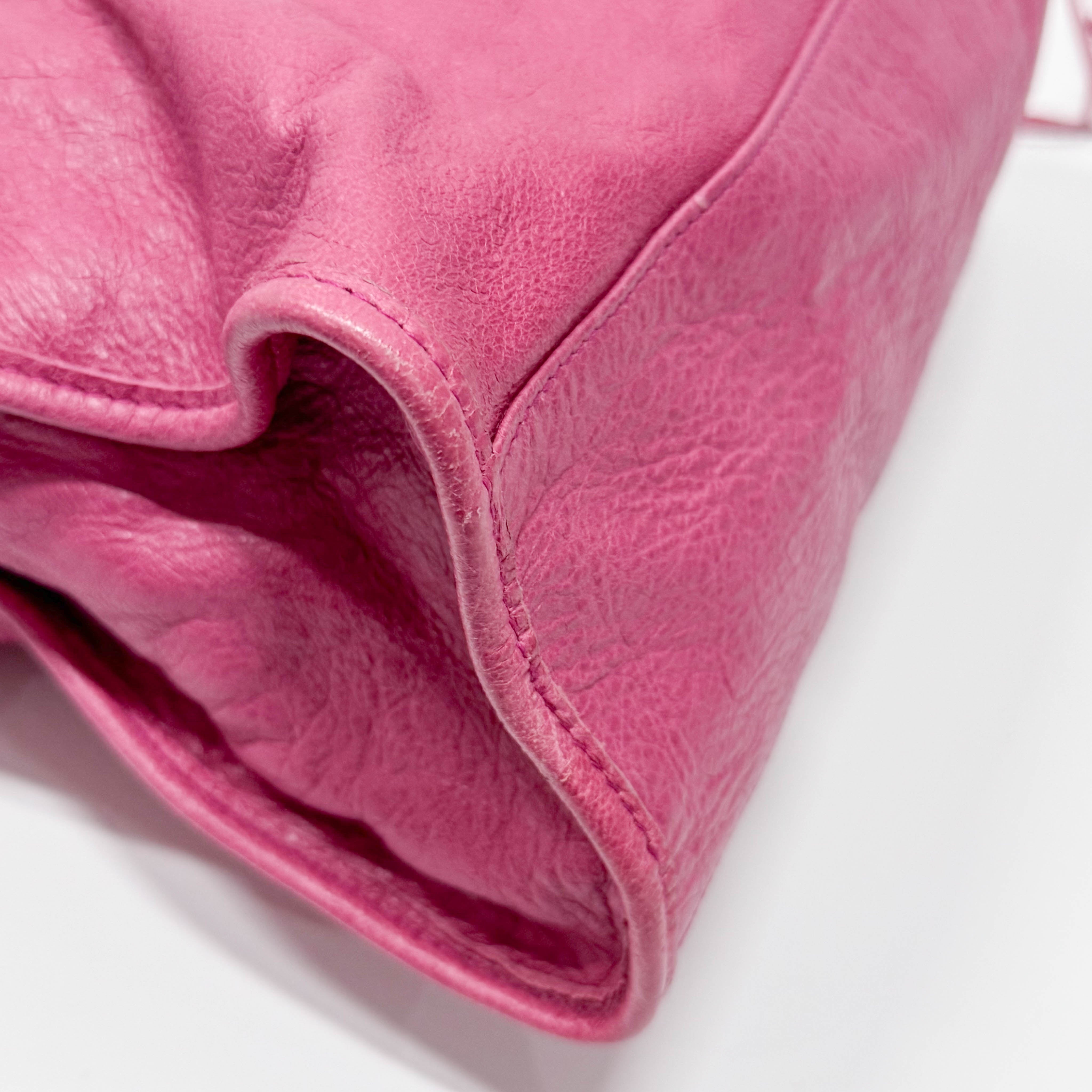 The City Pink Calfskin Leather Two Way Bag