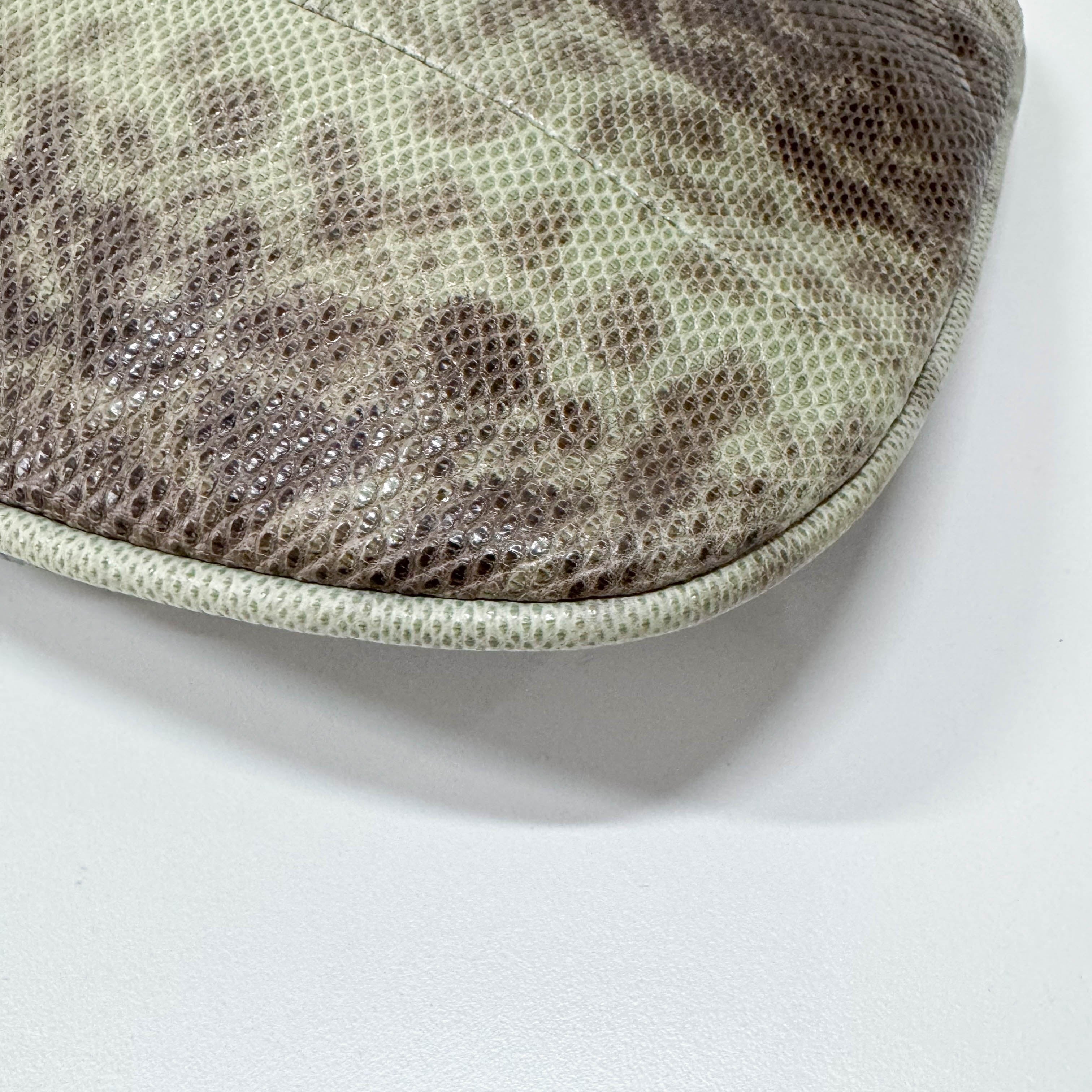 Green Python Leather Hobo Bag