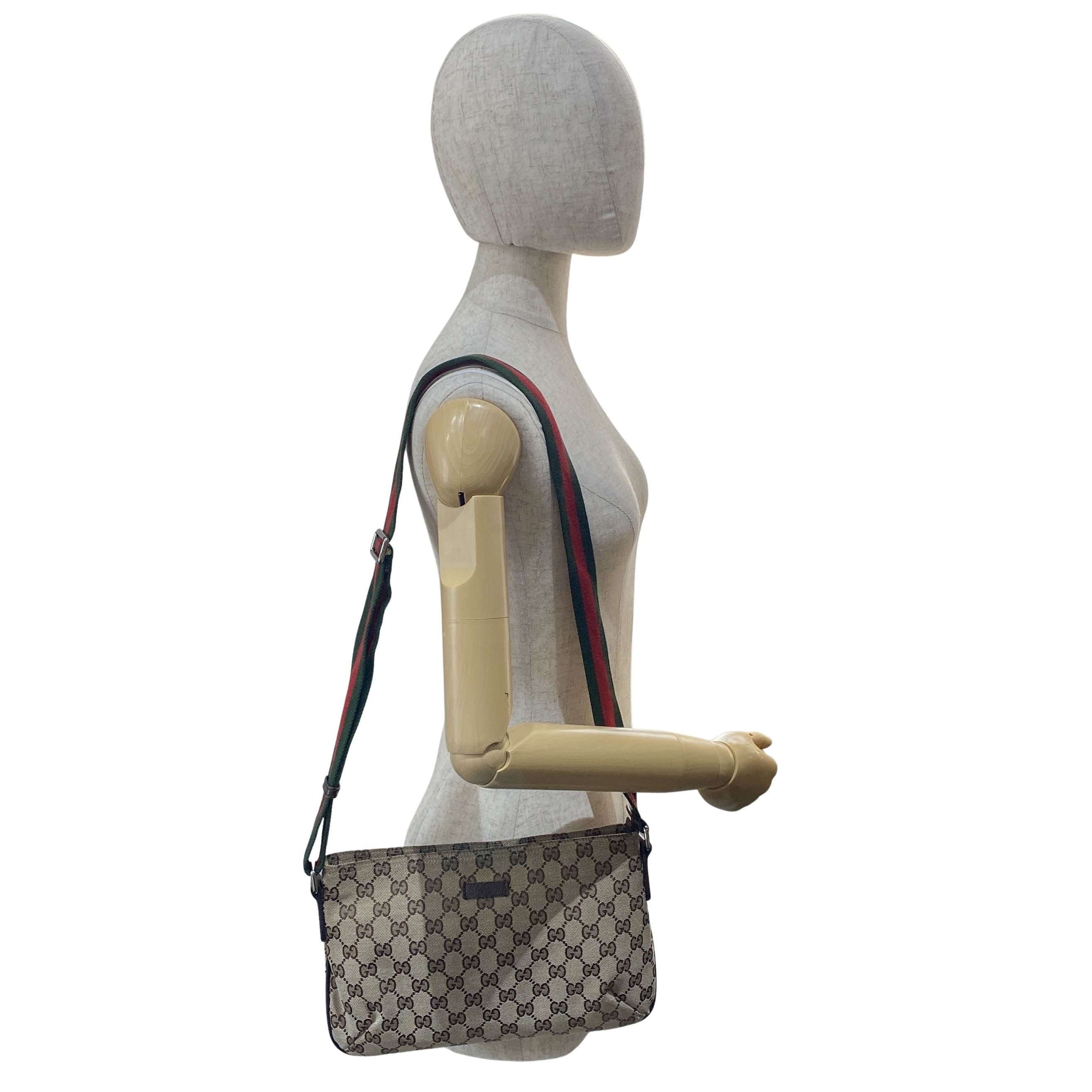 GG Beige/Brown Canvas Shoulder Bag