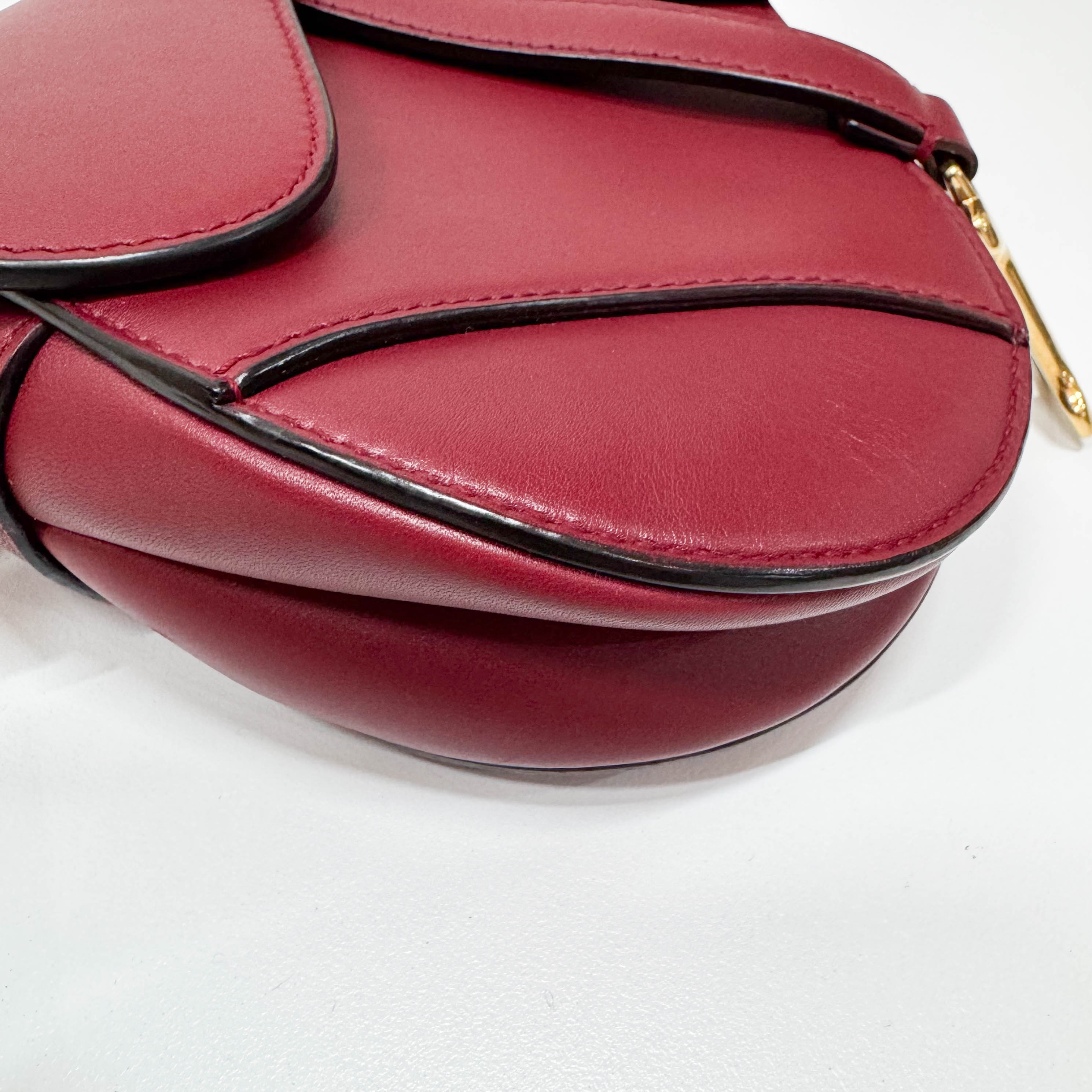 Saddle Red Leather Shoulder Bag