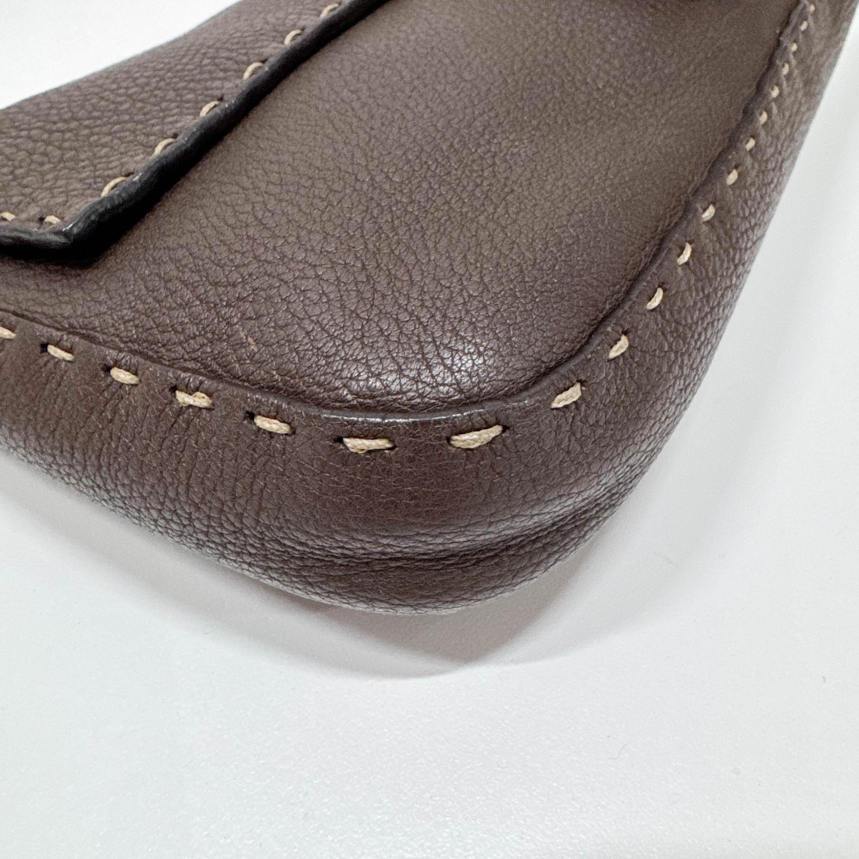 Selleria Baguette Brown Leather Shoulder Bag