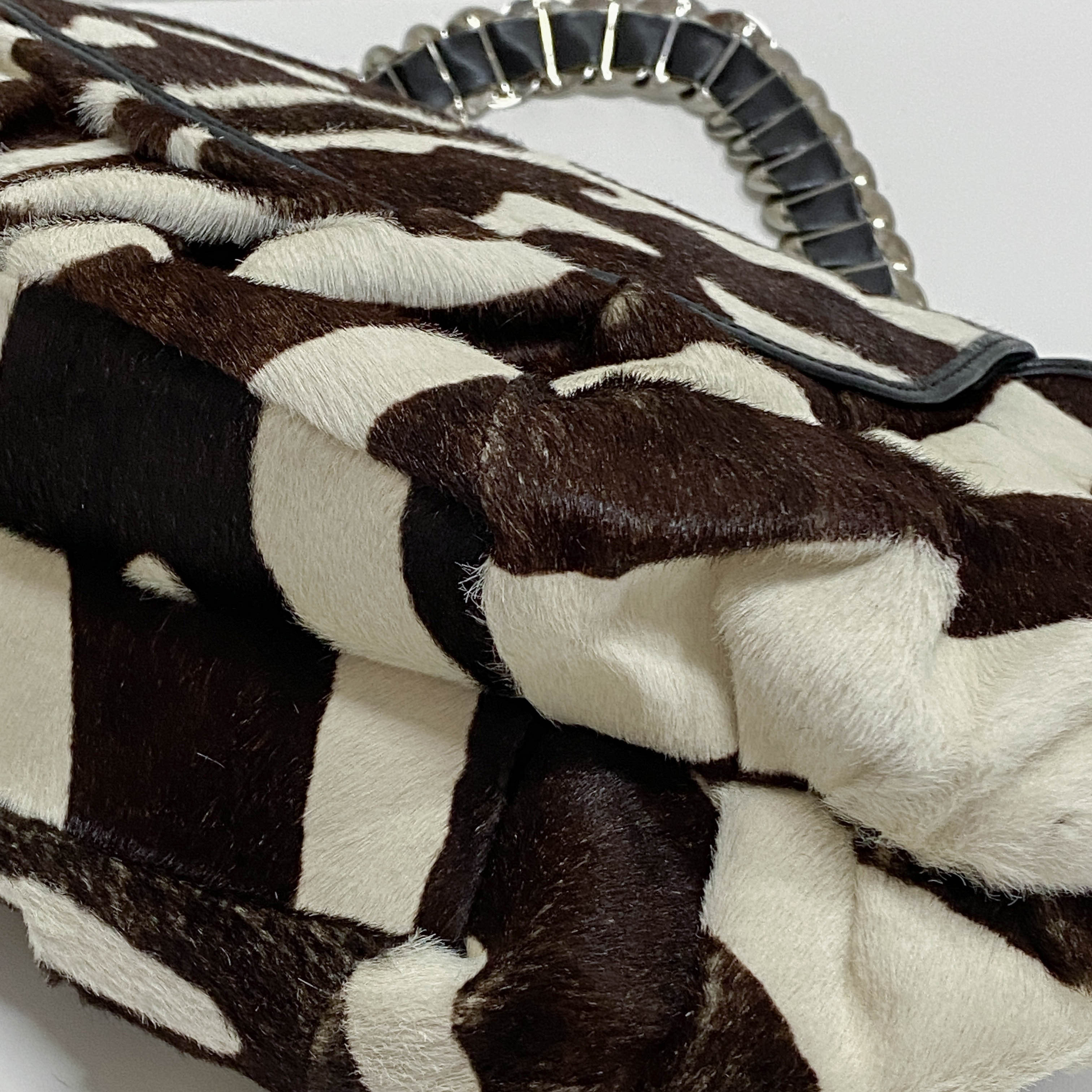 Jazzclub Zebra Print Pony Hair Shoulder Bag