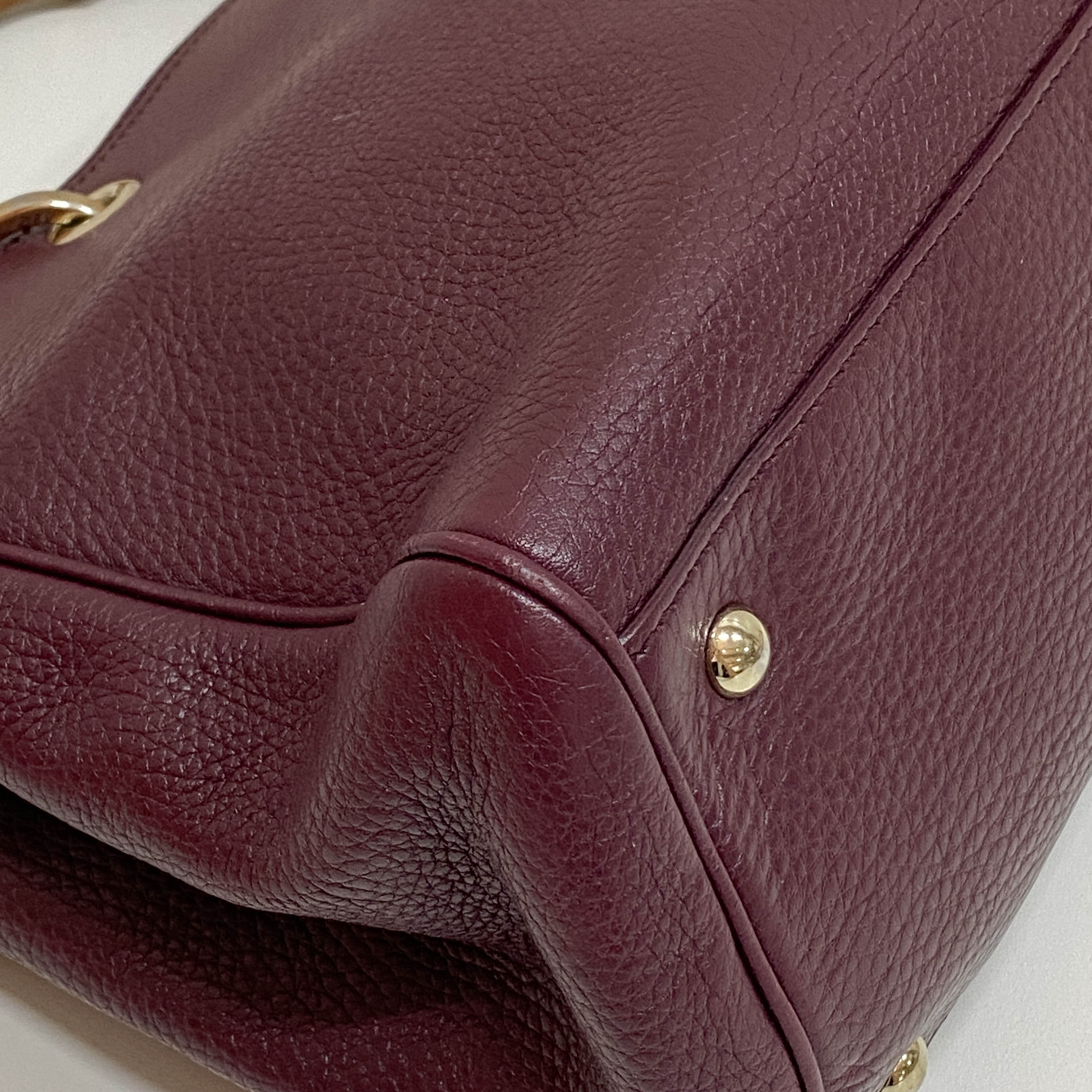 Bamboo Shopper Burgundy Leather Two Way Bag