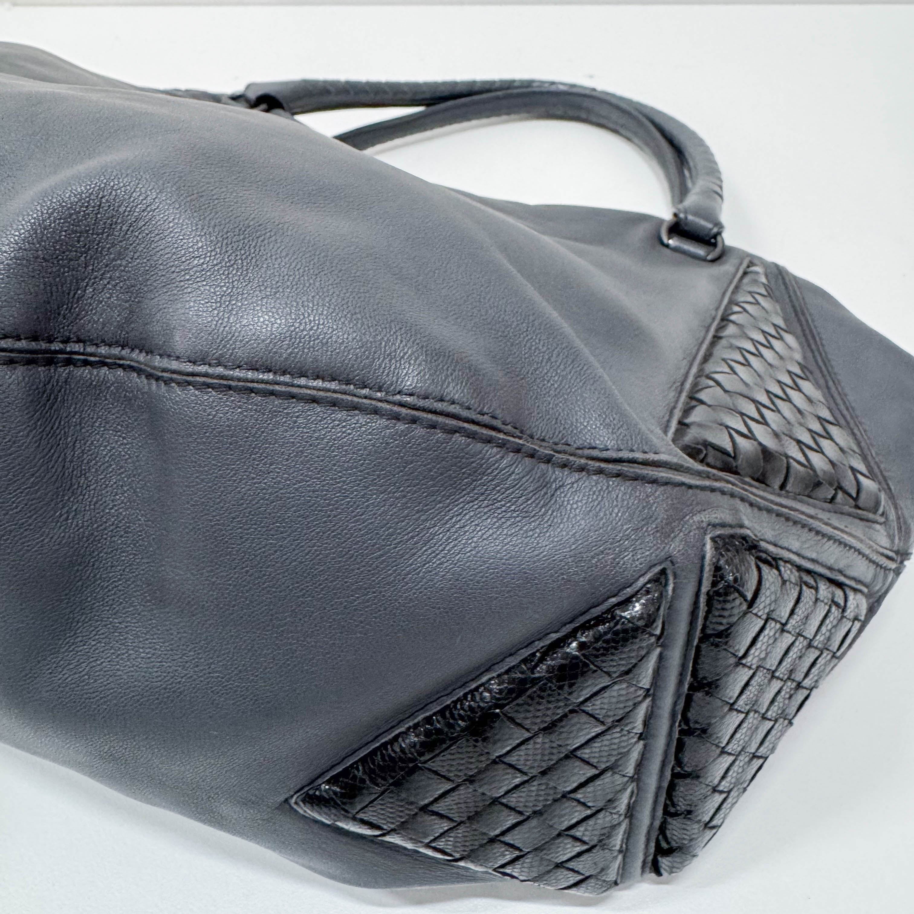 Vintage Grey Leather Two Way Bag