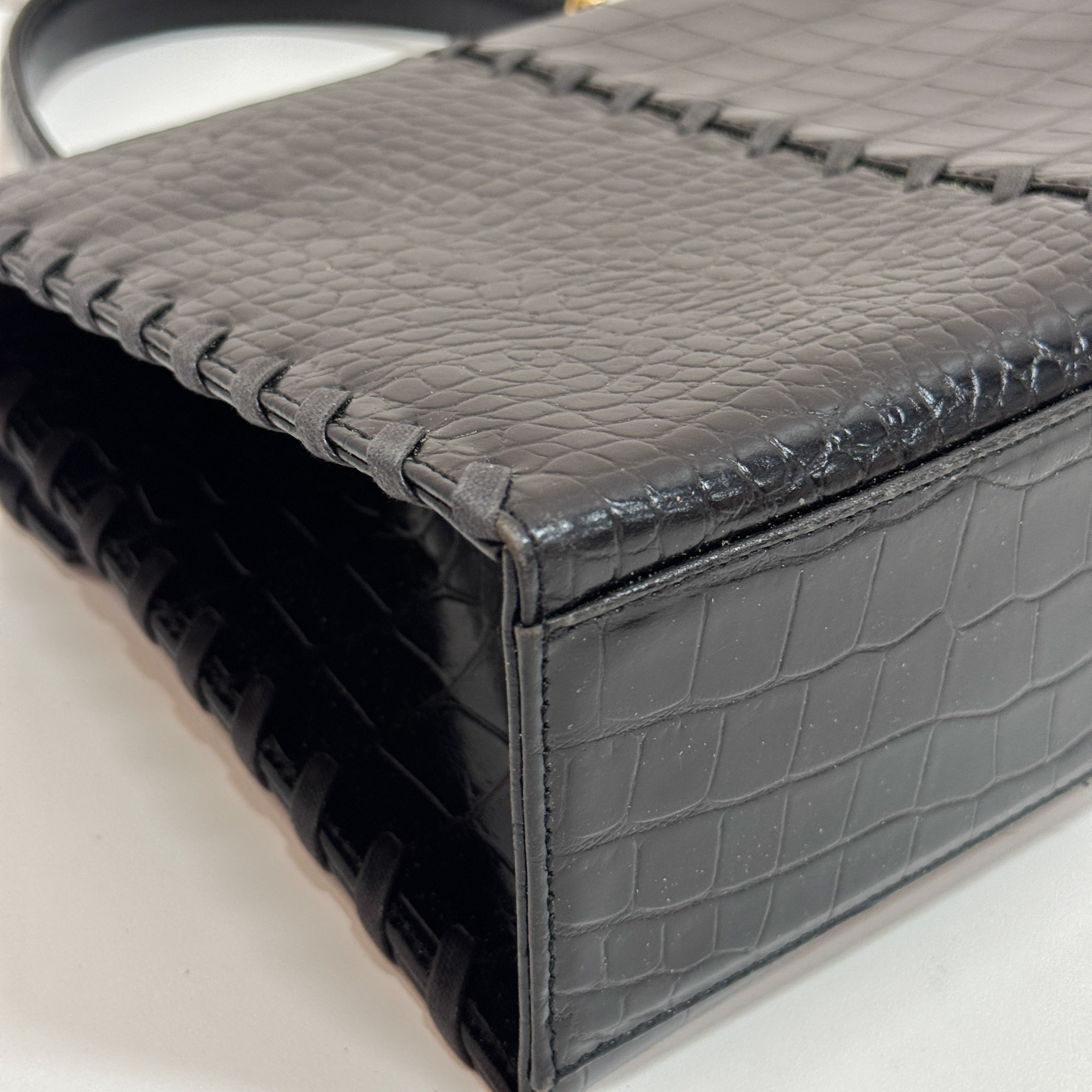 Cassandra Black Leather Handbag