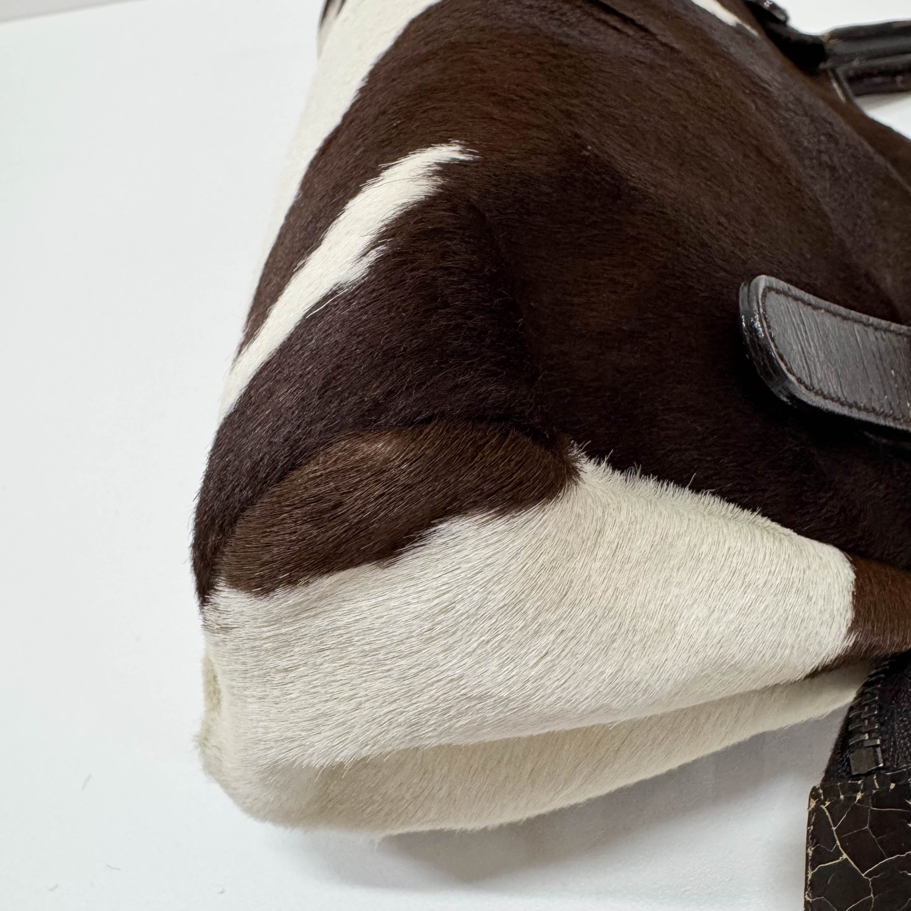 Cow Print Brown/White Pony Hair Shoulder Bag
