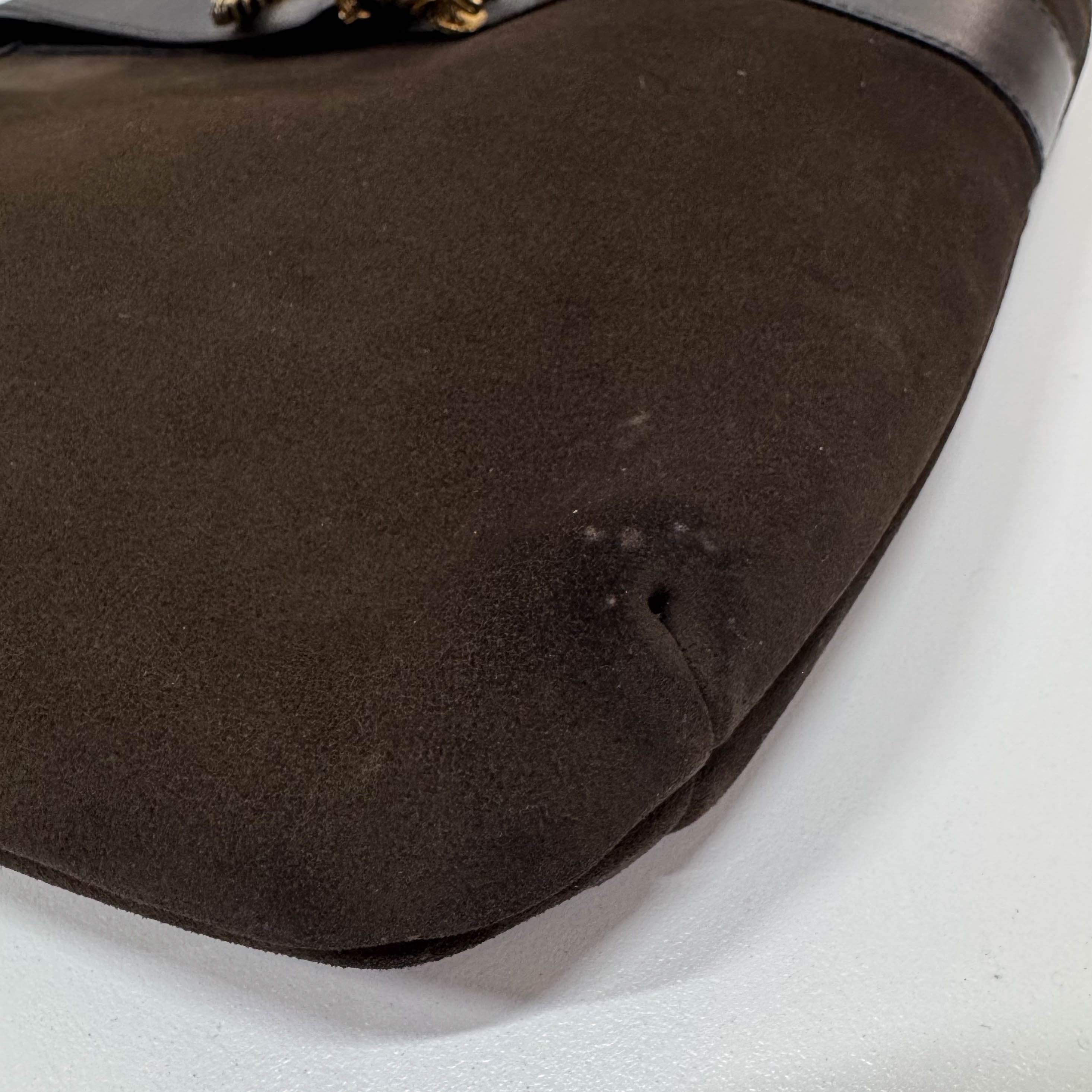 Dionysus Dark Brown Suede Hobo Bag