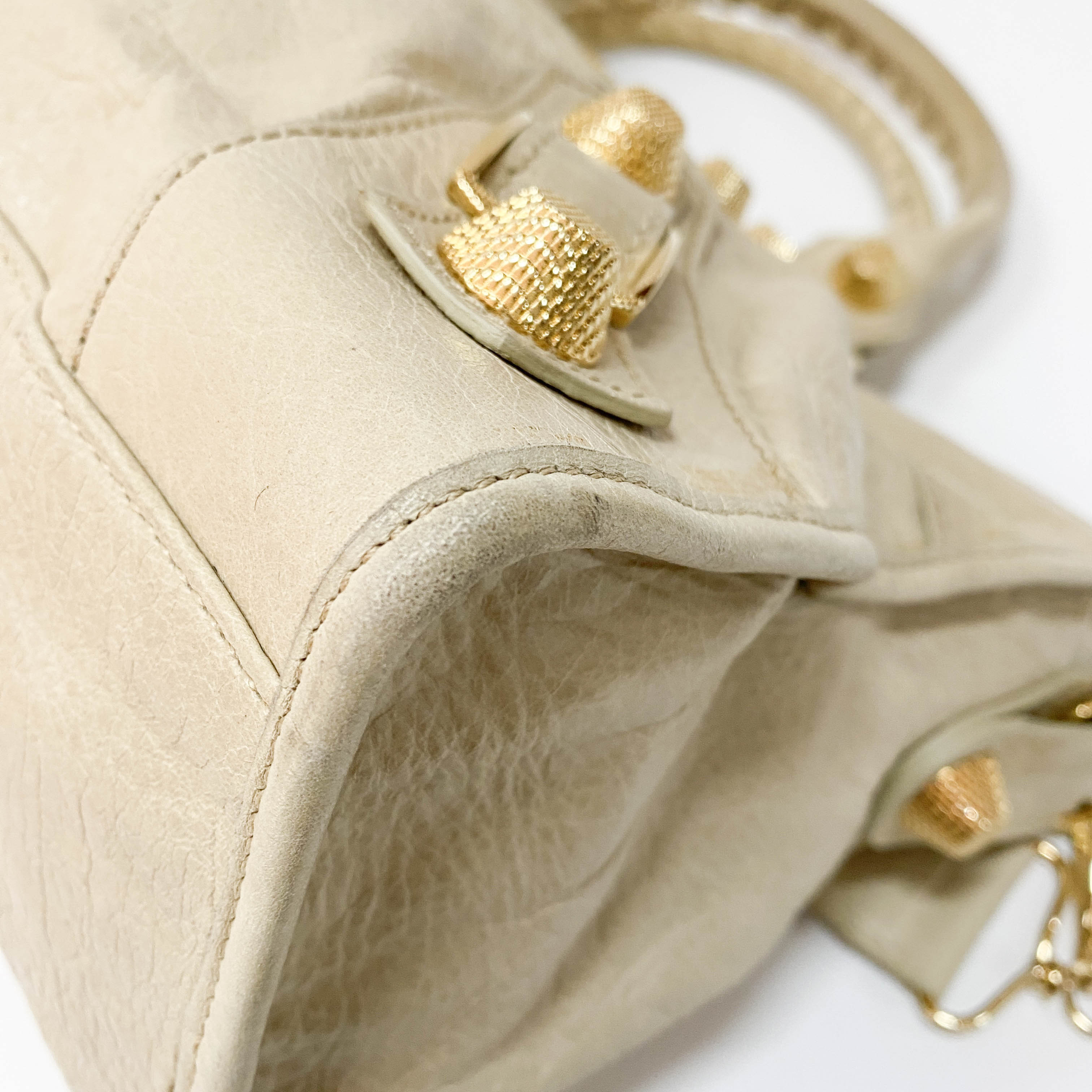 The Part Time Light Beige Calfskin Leather Two Way Bag