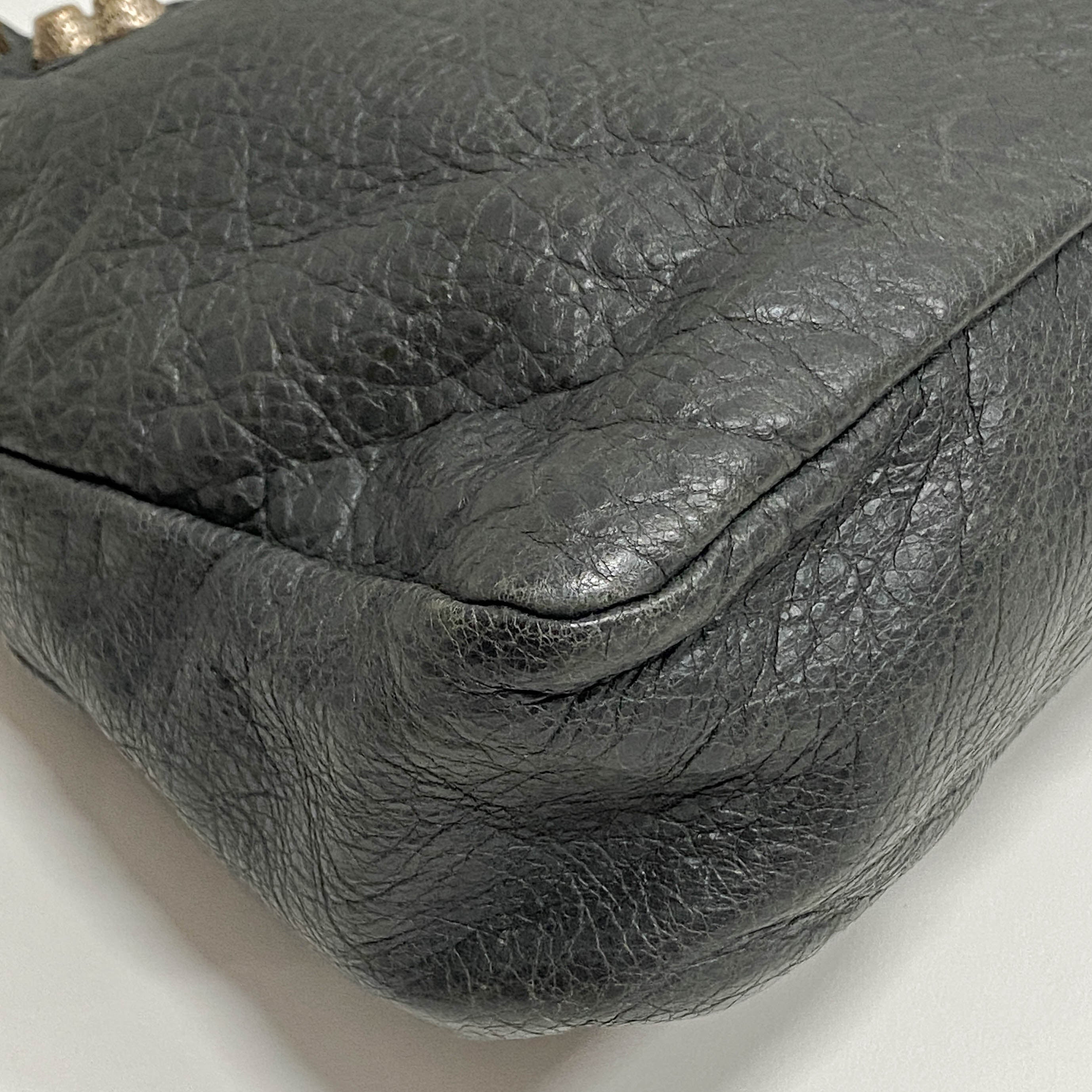 The Town Grey Calfskin Leather Two Way Bag