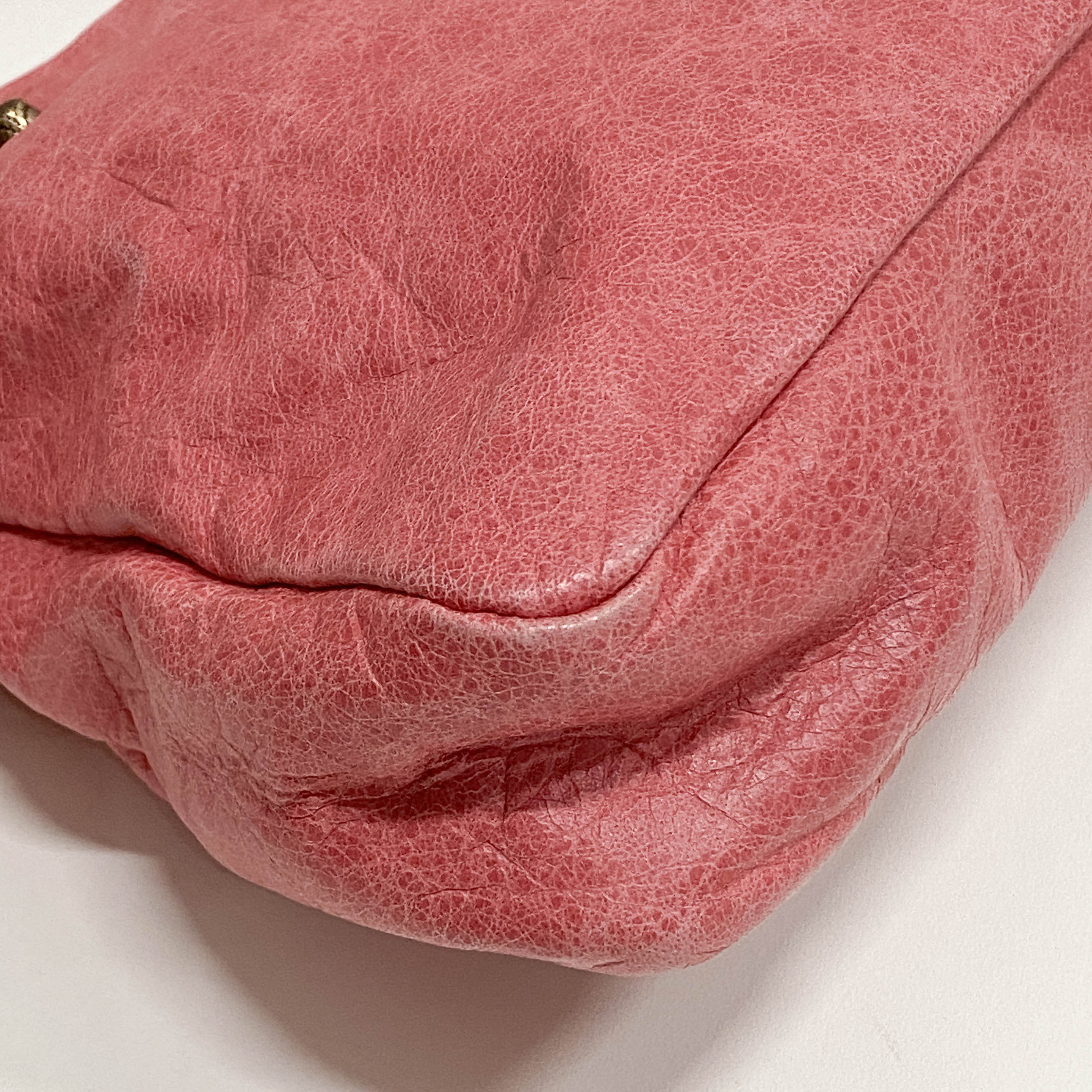 The Town Pink Calfskin Leather Two Way Bag