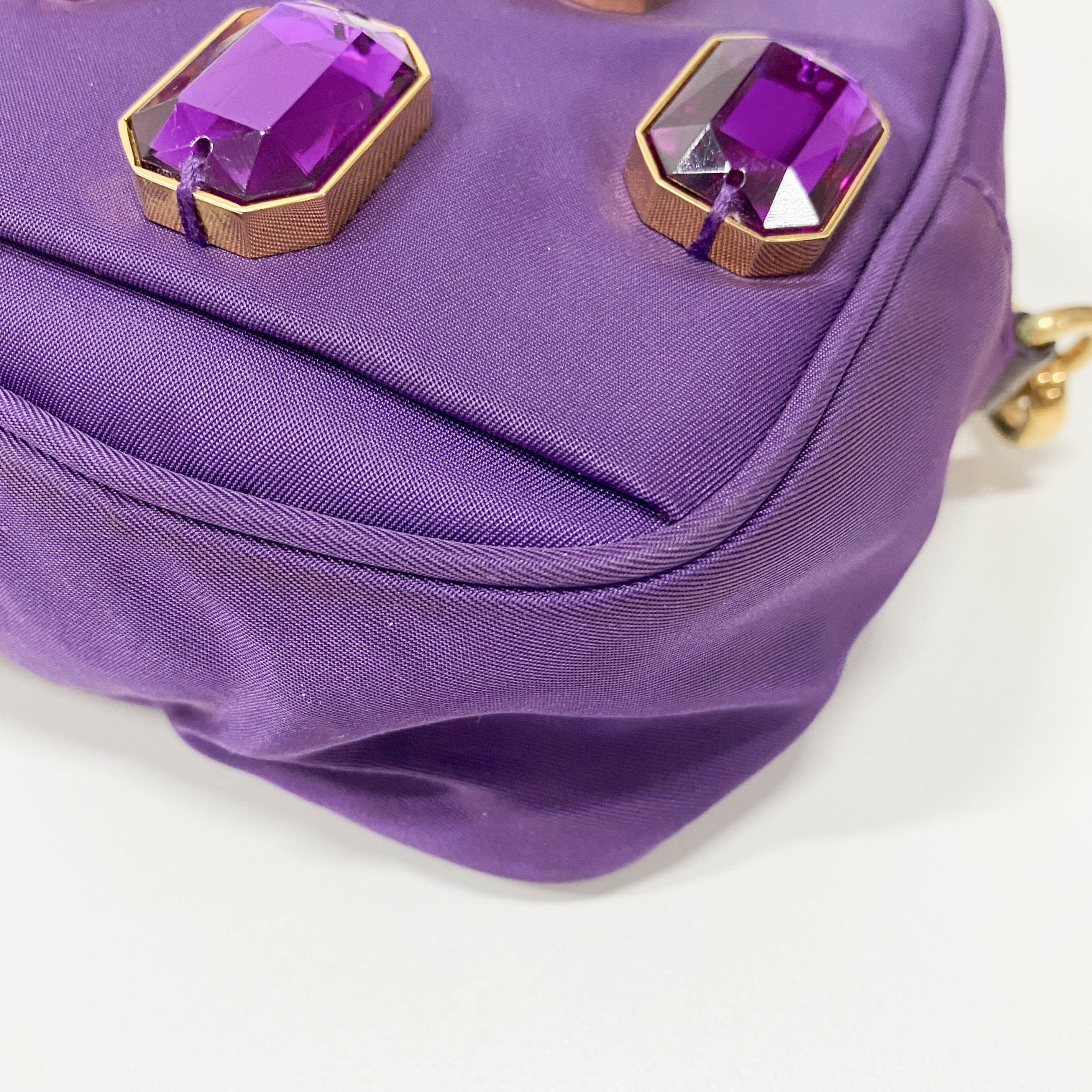 Tessuto Pietre Purple Nylon Crossbody Bag