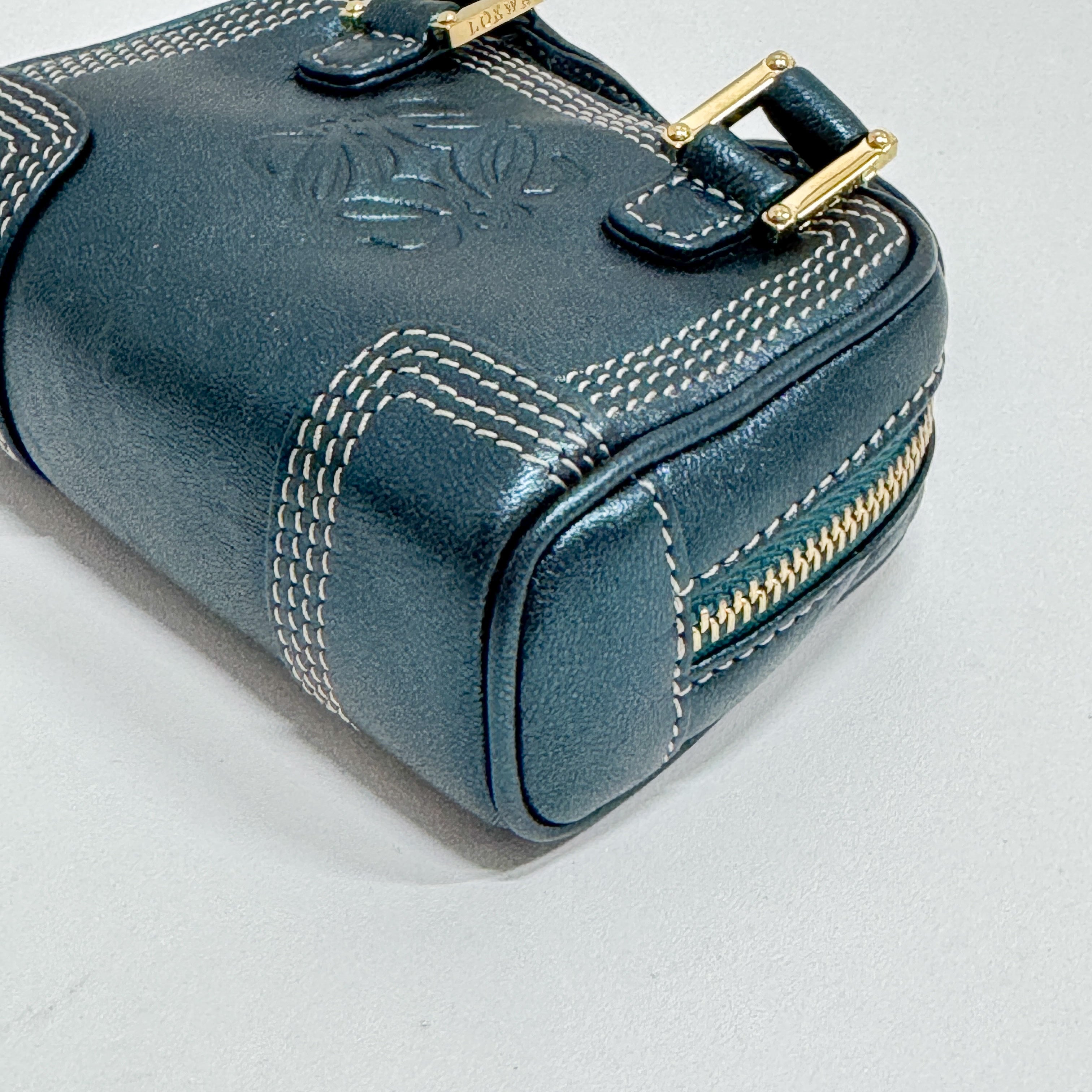 Amazona Micro Mini Blue Leather Two Way Bag