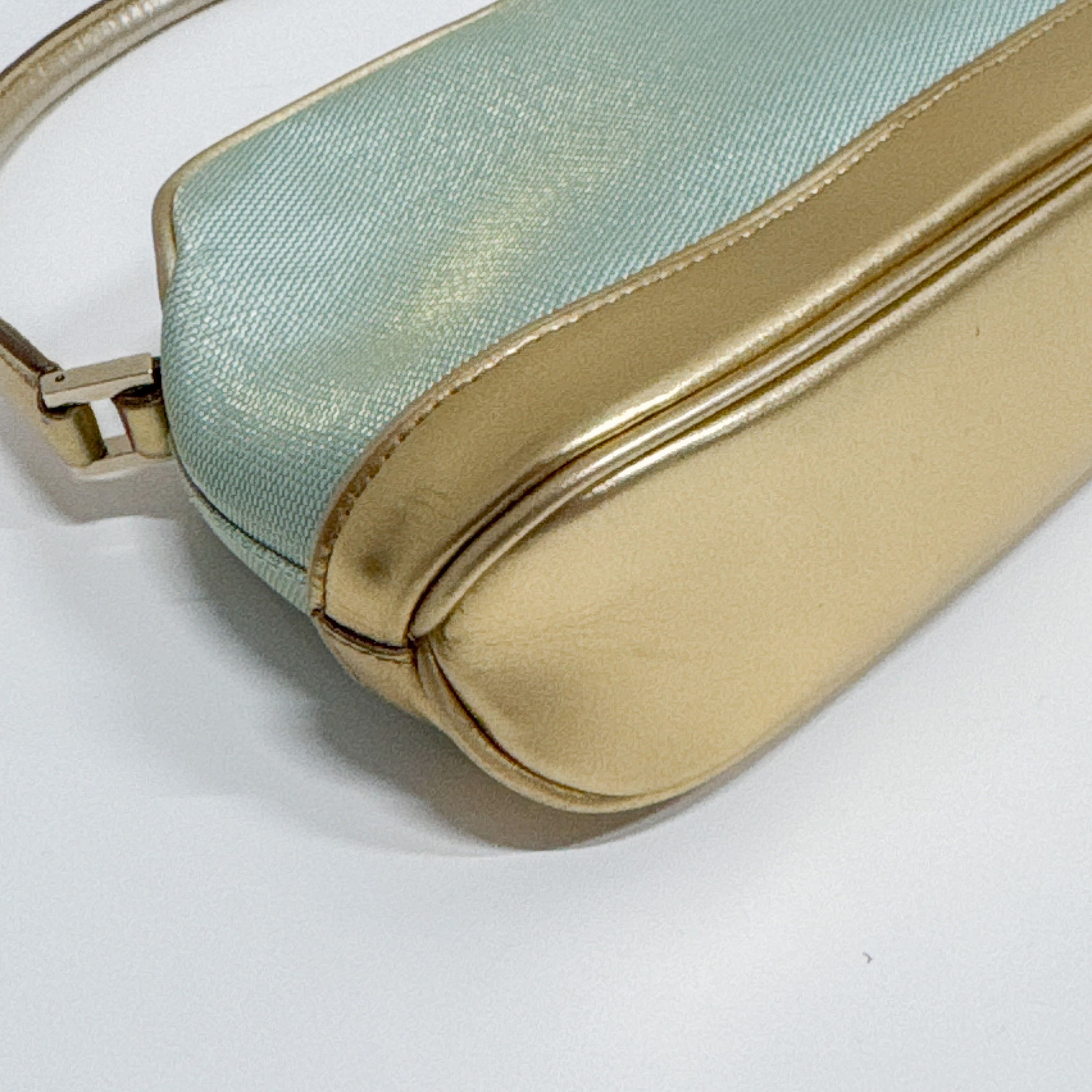 Blue & Gold Canvas Handbag