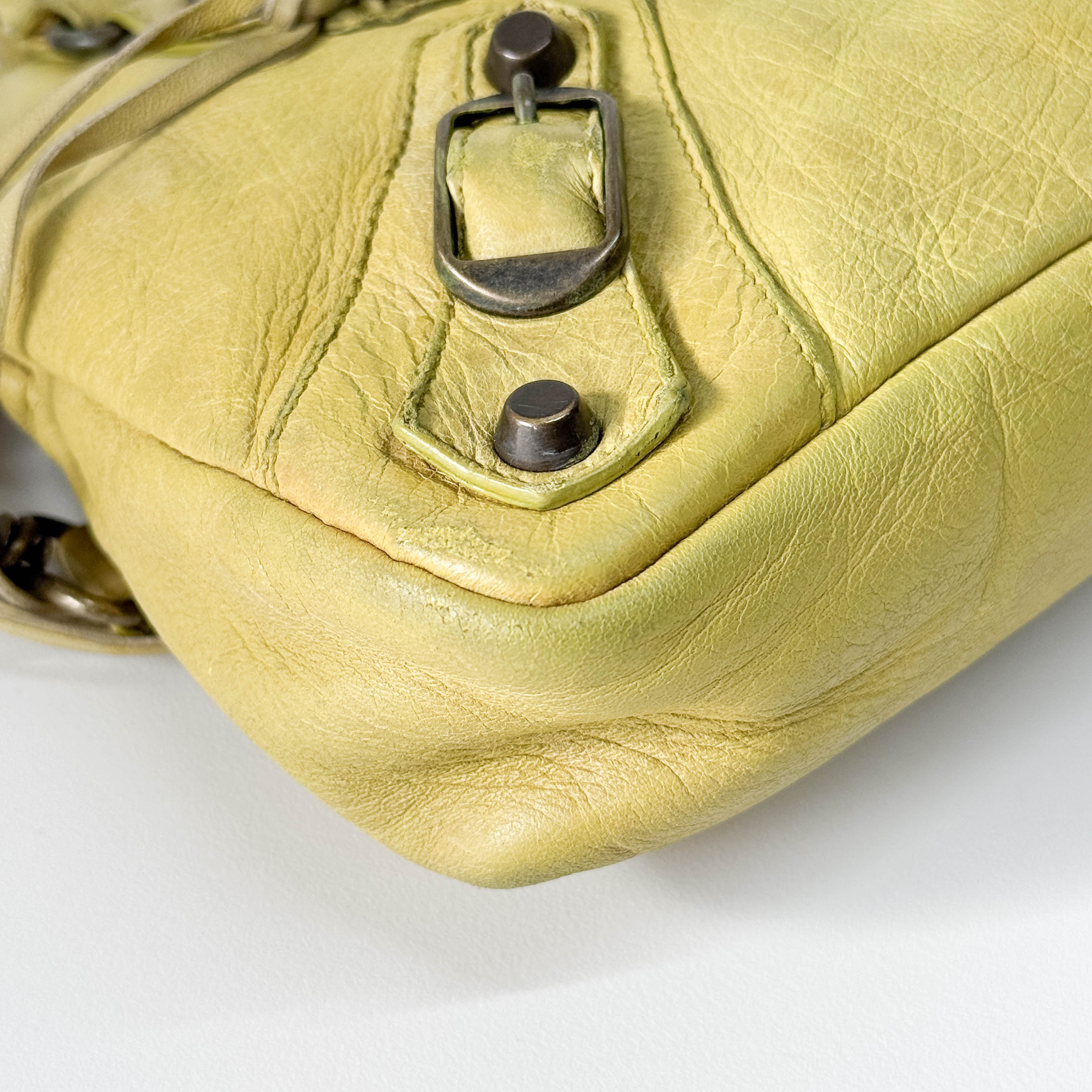 The First Soft yellow Calfskin Leather Two Way Bag