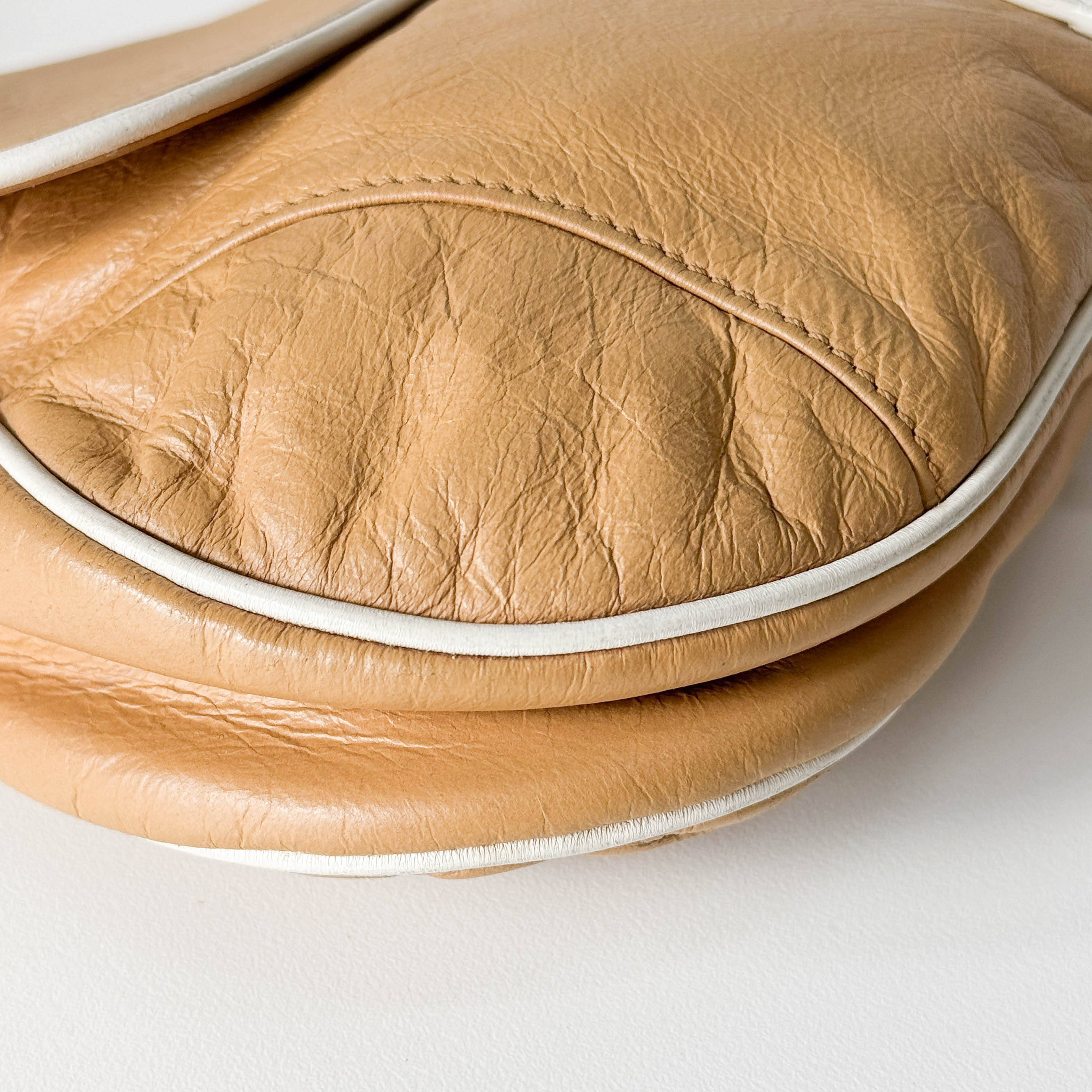 Saddle Beige Leather Shoulder Bag