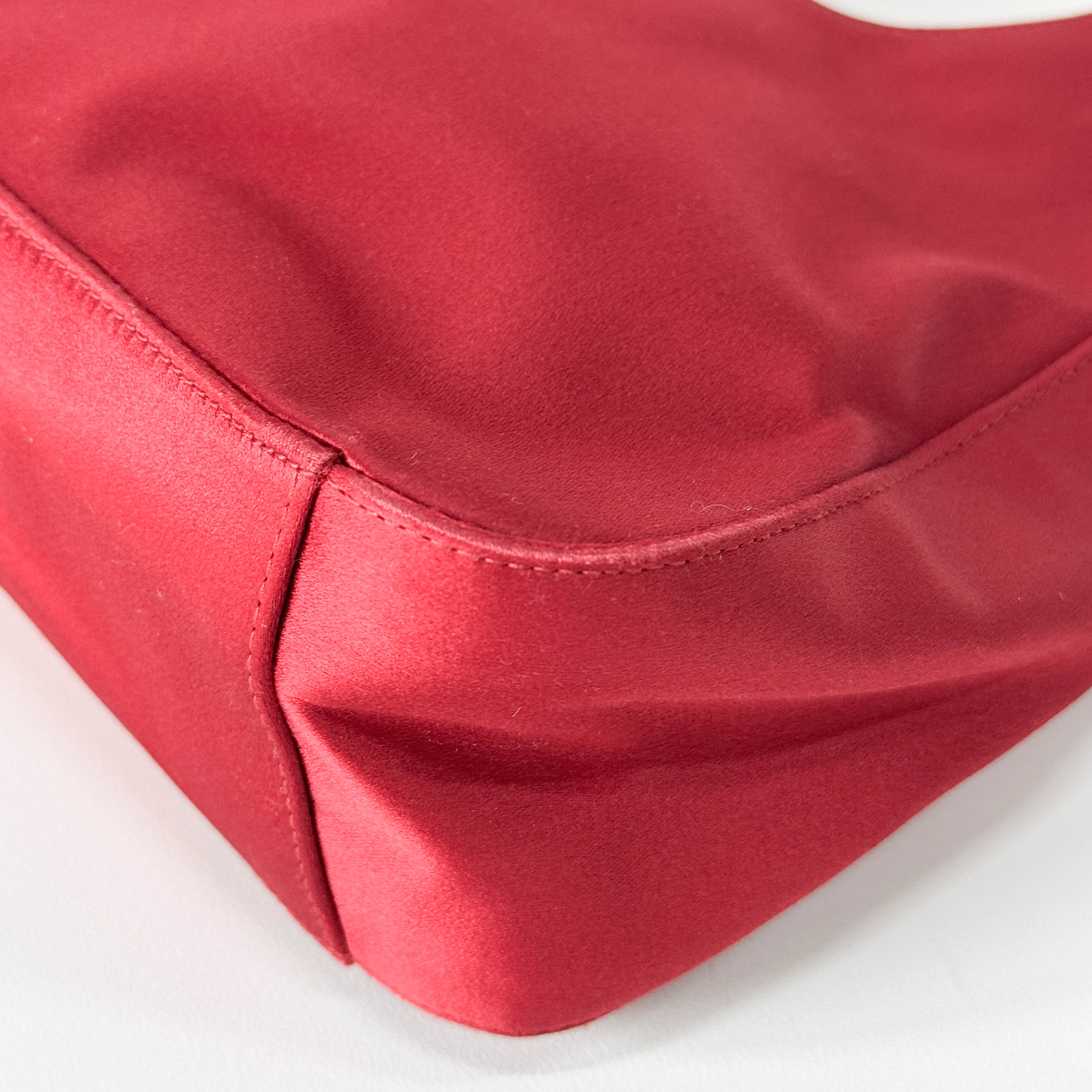 Red Satin Shoulder Bag