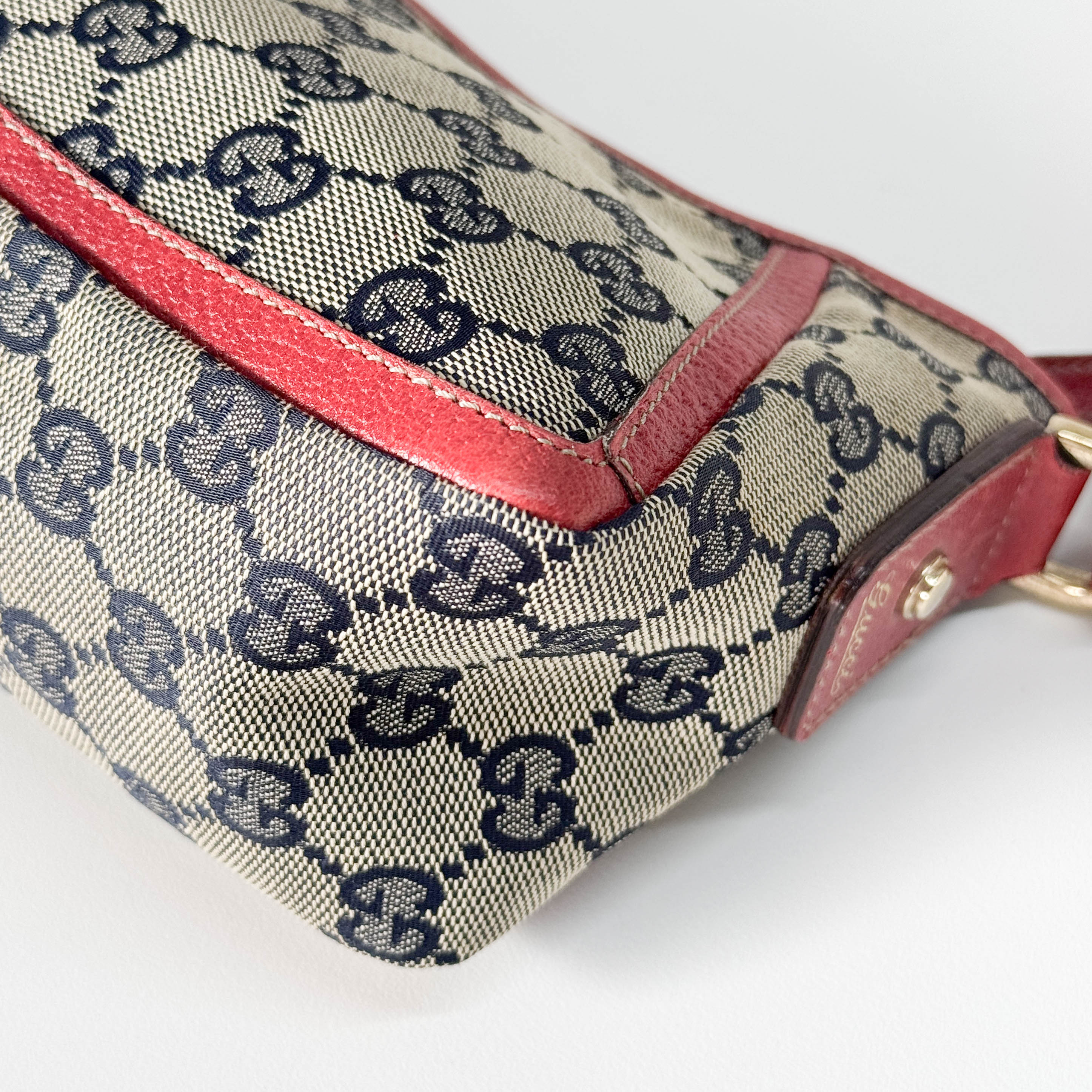 Abbey D-Ring Red Canvas Shoulder Bag