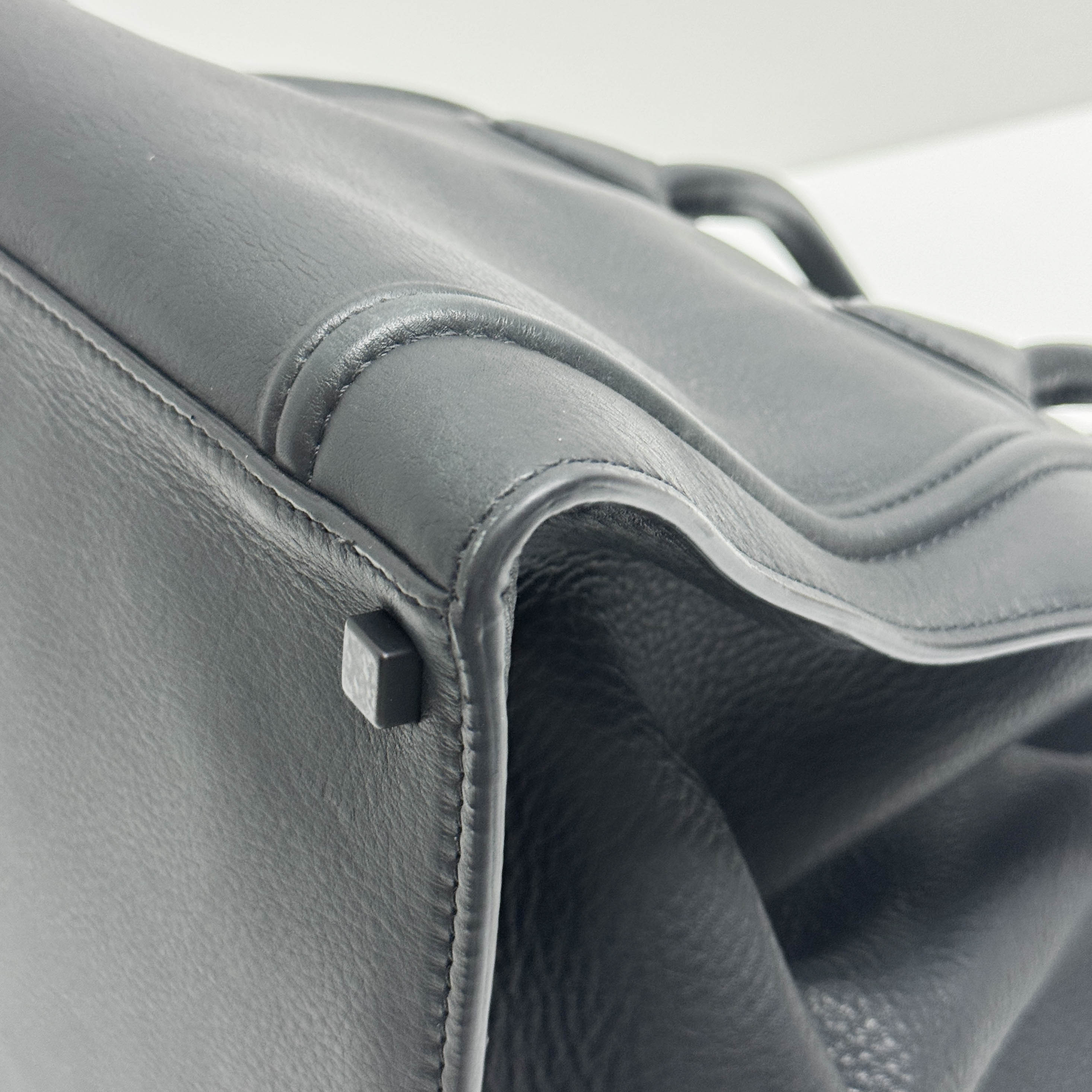 Luggage Black Leather Tote