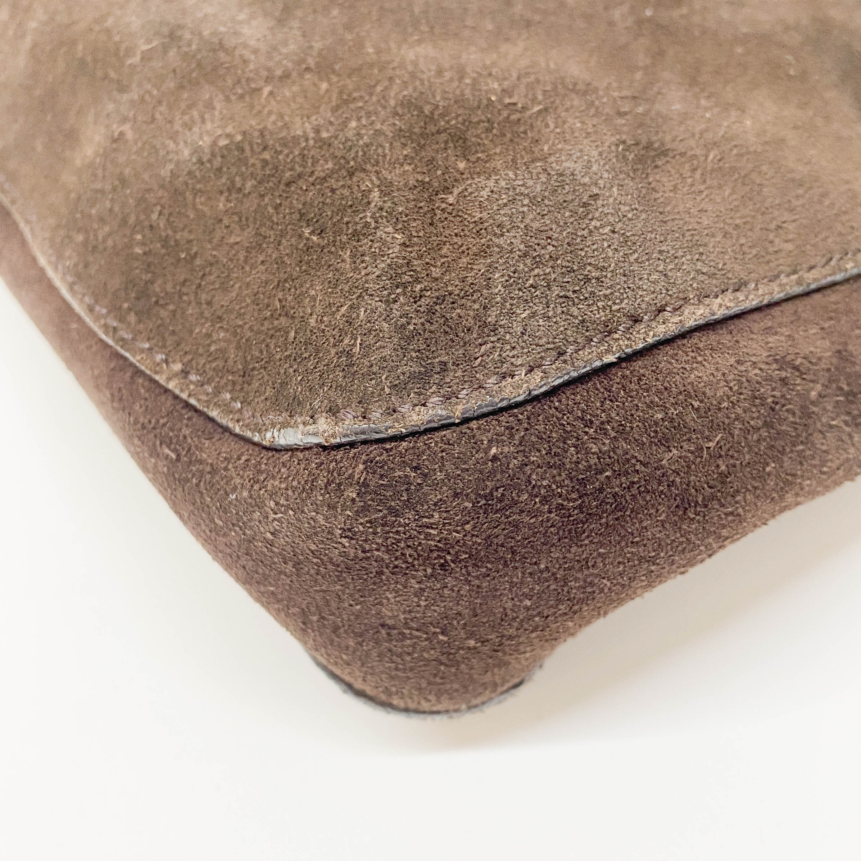 Vintage Brown Suede Shoulder Bag